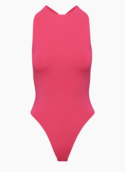  AMAATE Solid Skinny Bodysuit (Color : Hot Pink, Size : X-Small)  : Clothing, Shoes & Jewelry
