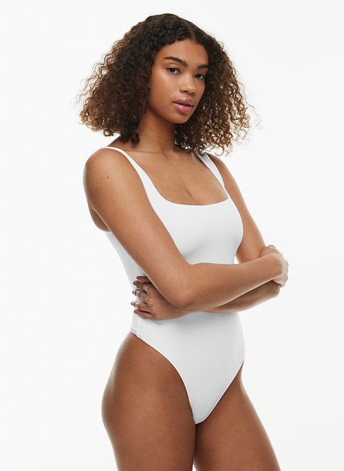 Sleek Back Bodysuit - White - White / S  Bodysuit, One piece bodysuit,  Tennis dress