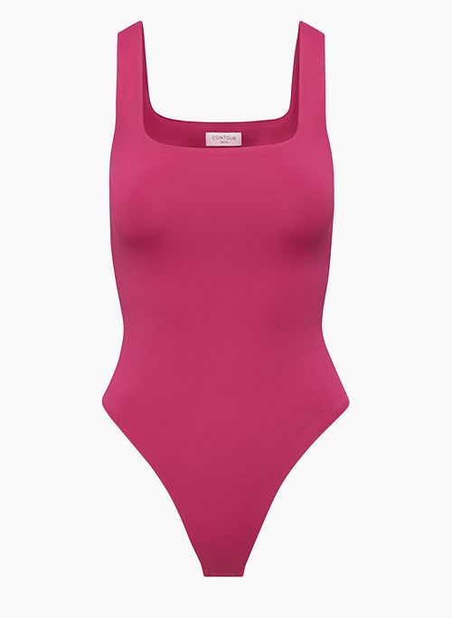 Pink Rhinestone Allover Round Neck Short Sleeve Bodysuit – P