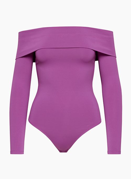 Women's brushed sculpt full length bodysuit all in motion purple