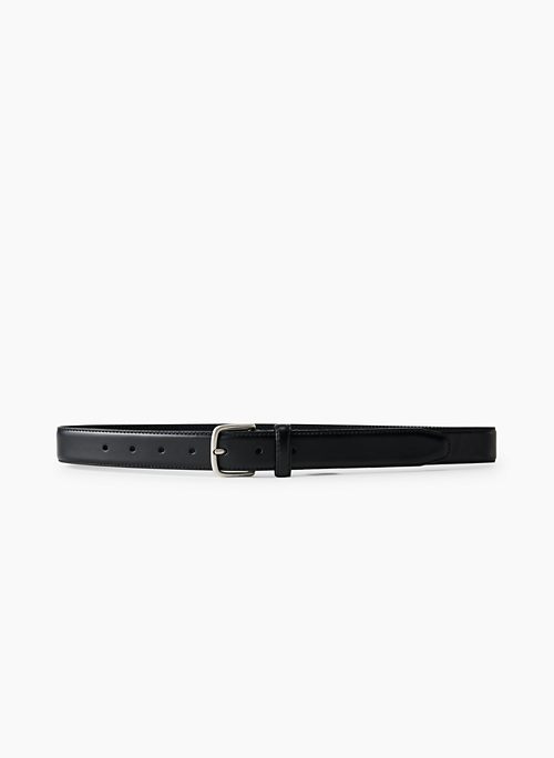 ESSENTIAL SOLID BRASS LEATHER BELT - Milled leather belt with brass buckle