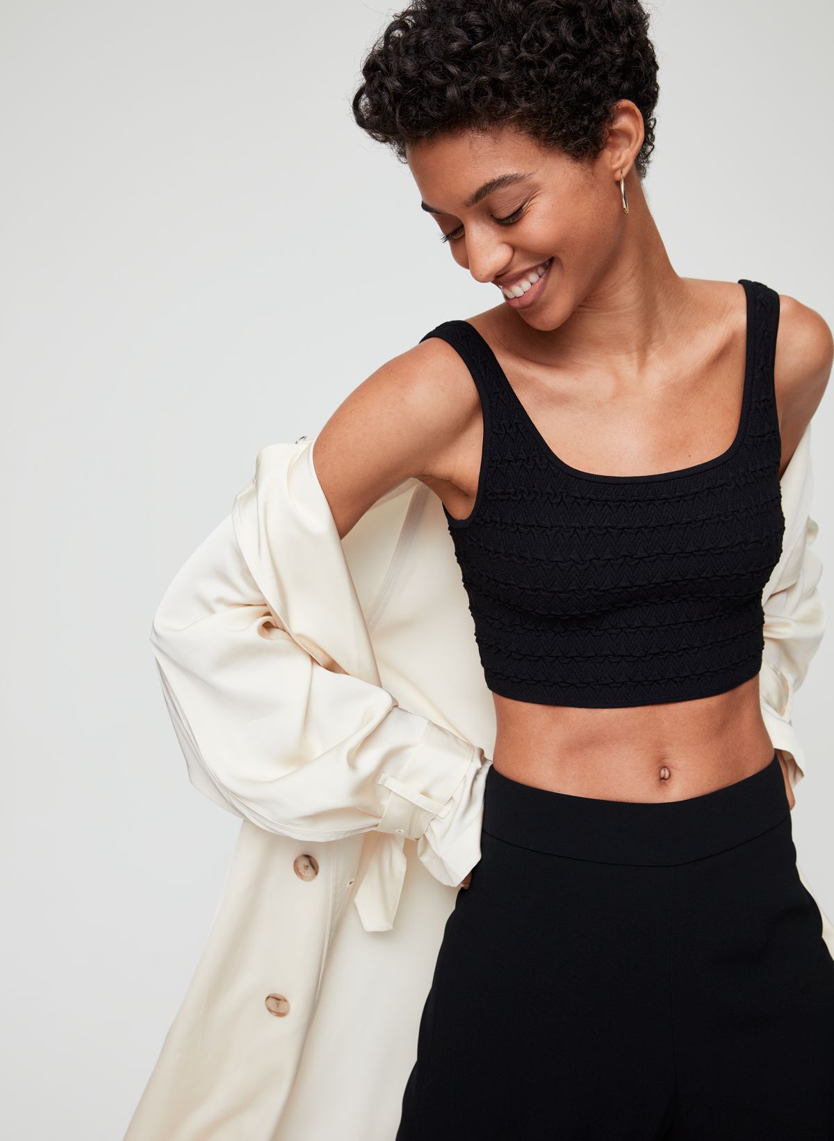 Aritzia Babaton Sculpt Knit Cropped Tank