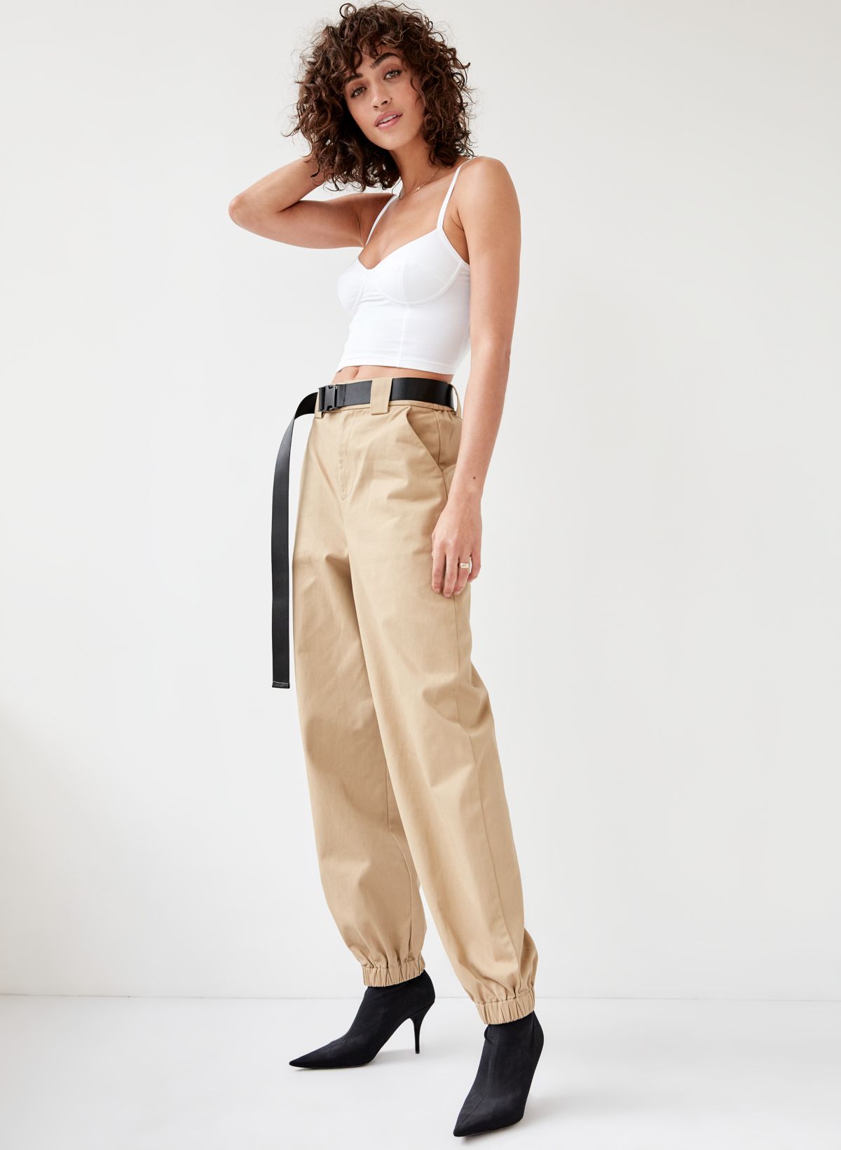 Mini Cool Girls Rule Belted Cargo Pants - Tan