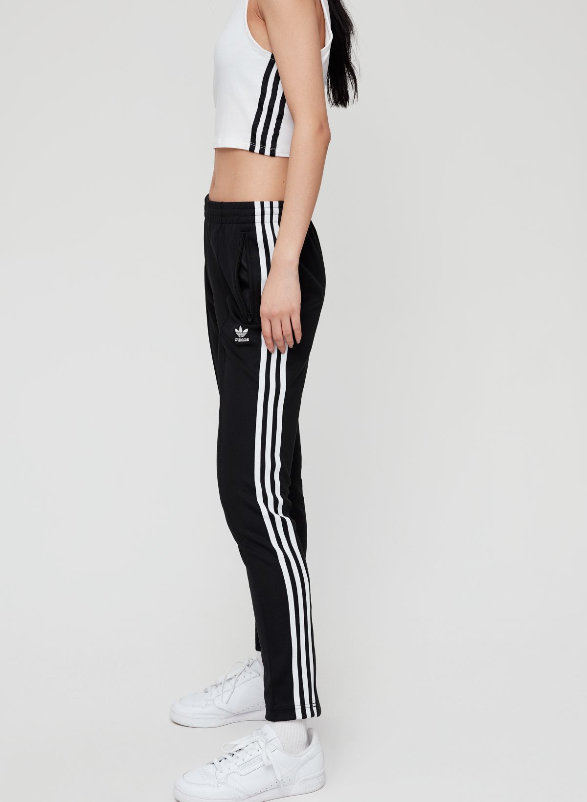 Adidas superstar store cropped track pants