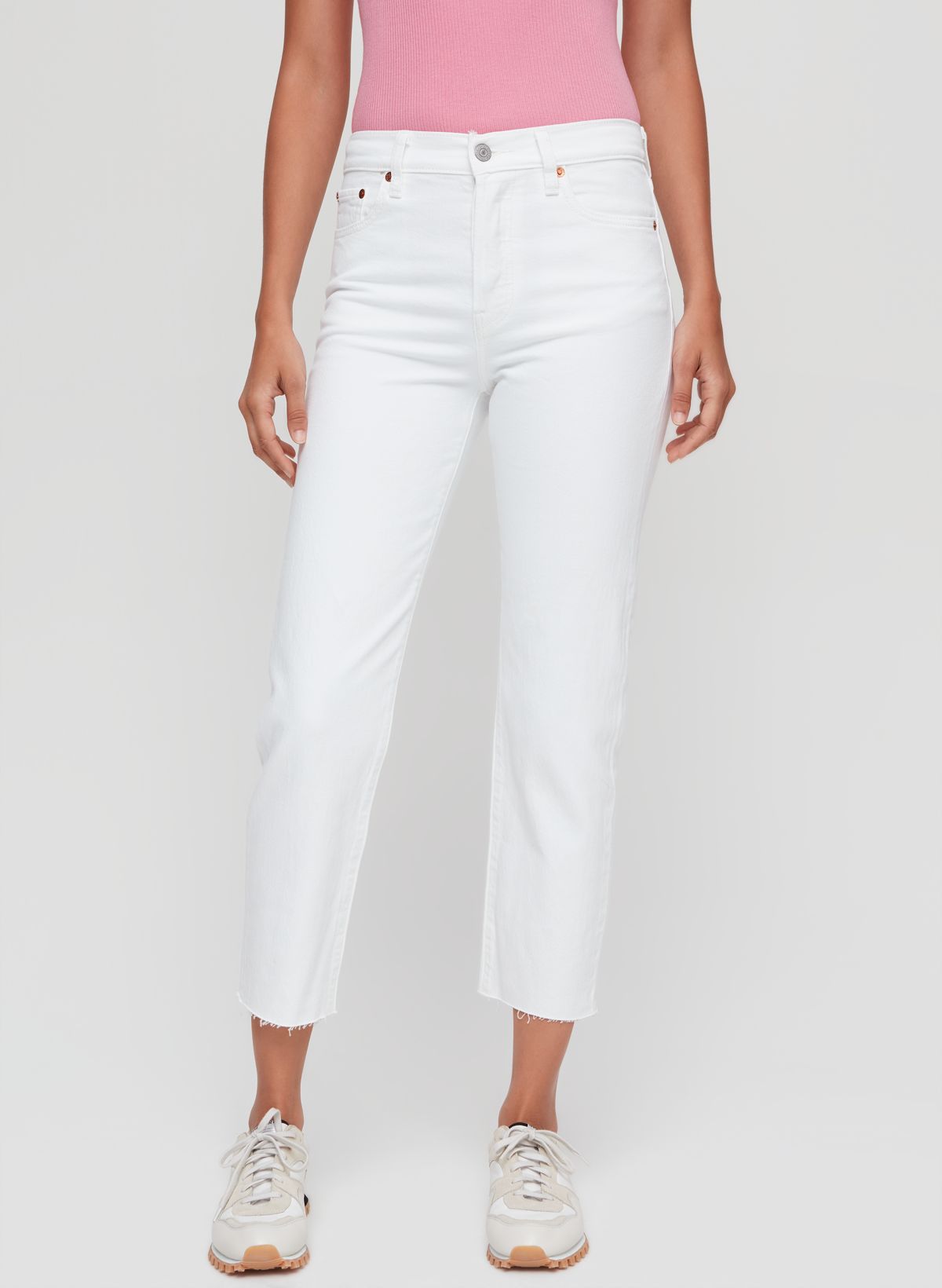 Levi's wedgie straight store jeans white