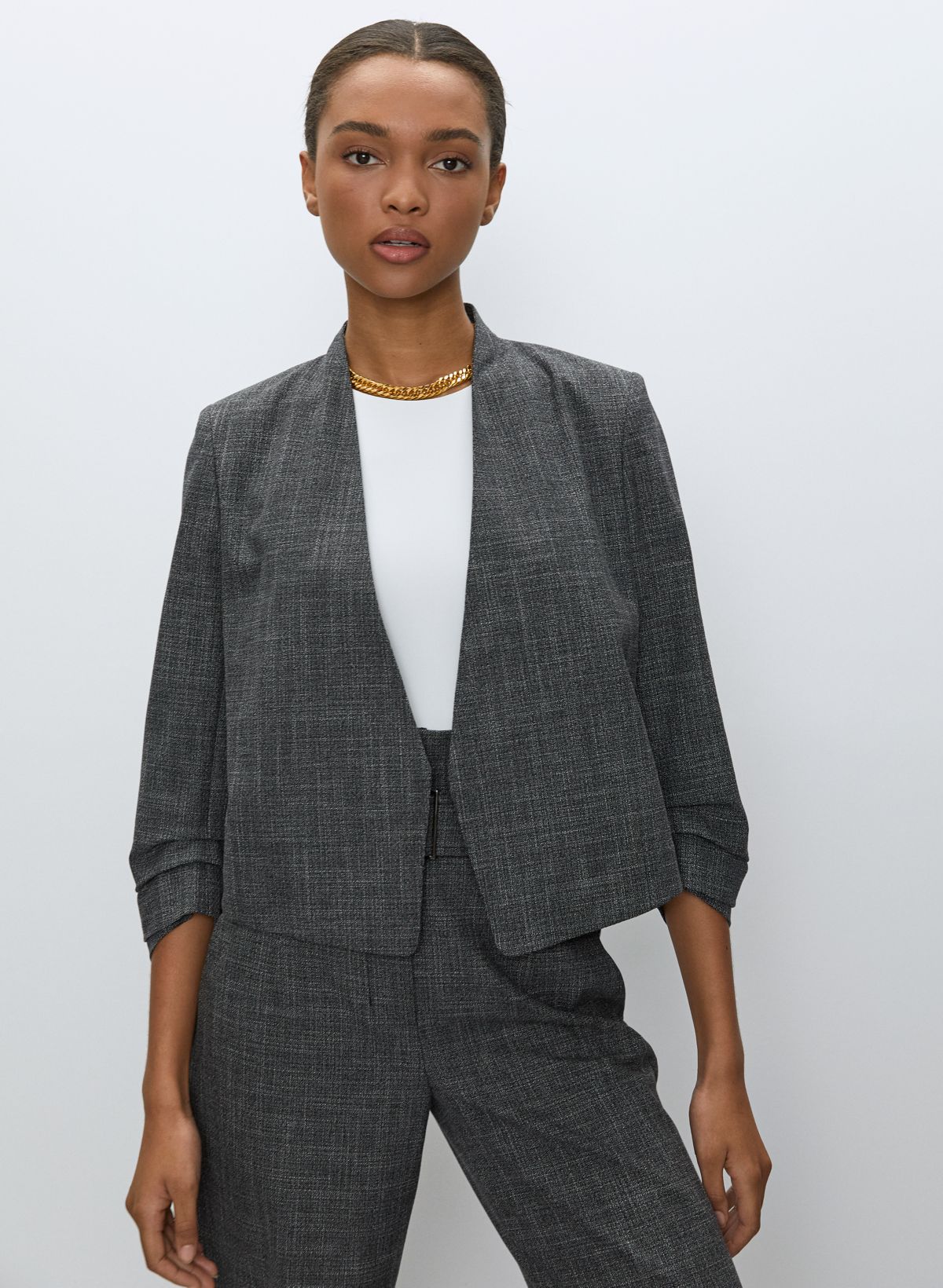 Power Blazer Short in Size 10 and Dashwood pants in elegant charcoal size 10  (5'2, 135lbs) : r/Aritzia