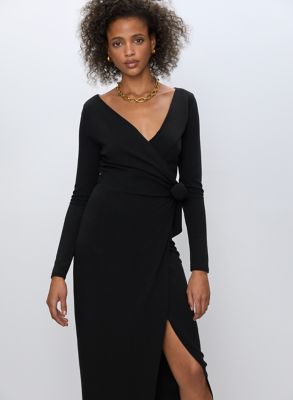 aritzia black wrap dress