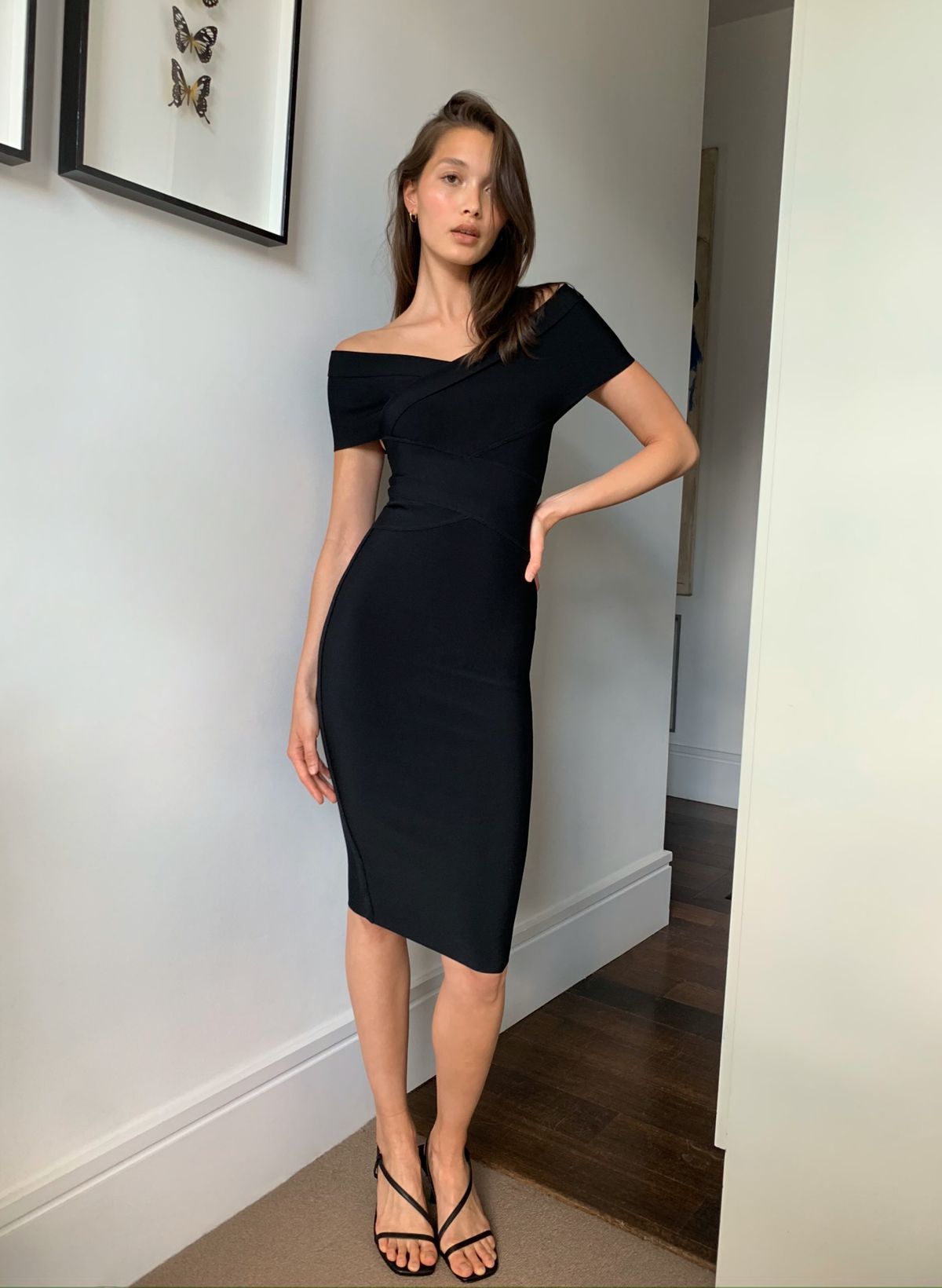 Aritzia off shoulder store dress