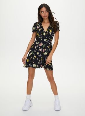 aritzia floral wrap dress