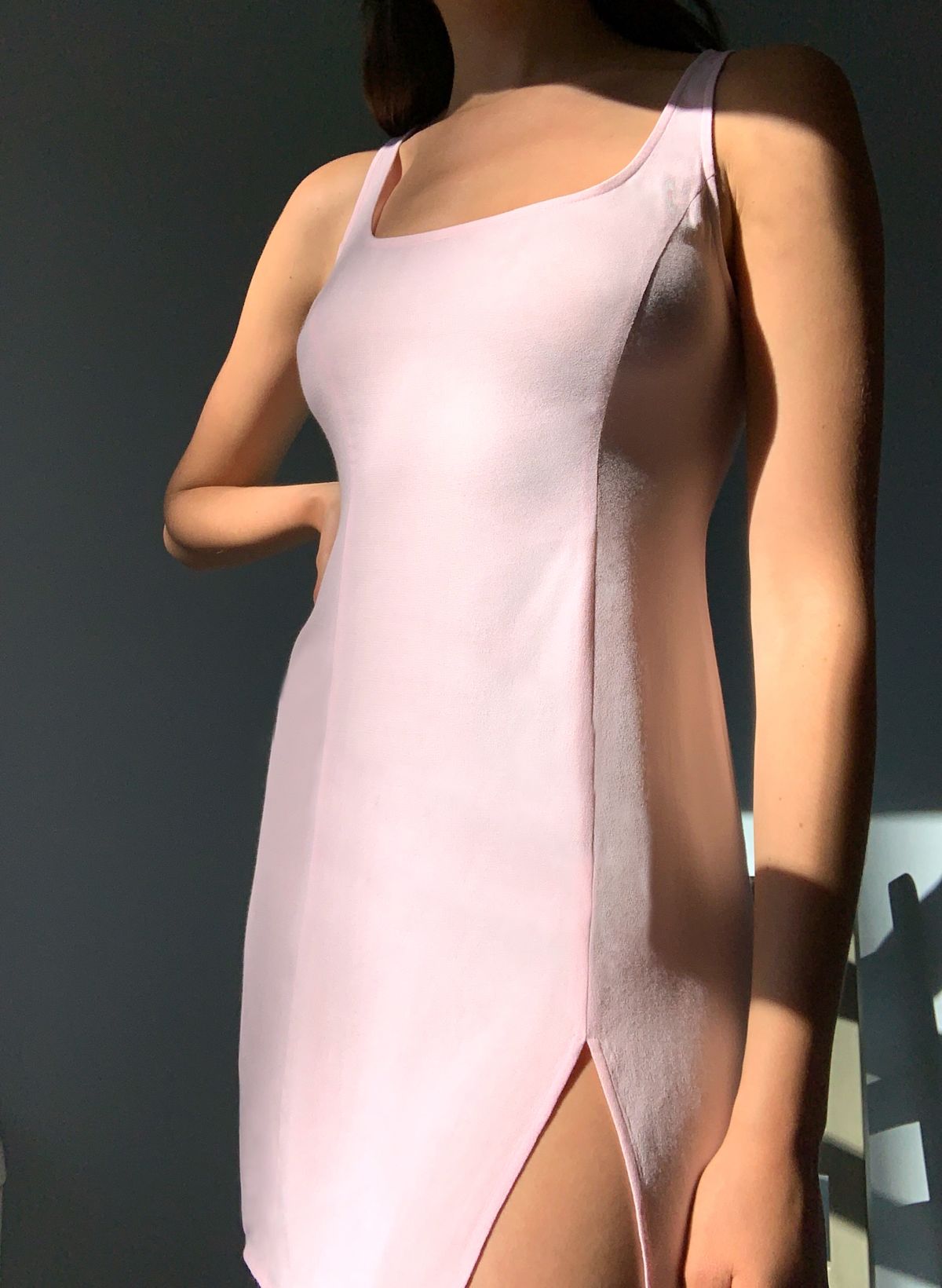 Ryder Shimmer Long Sleeve Bodycon Dress in Pink