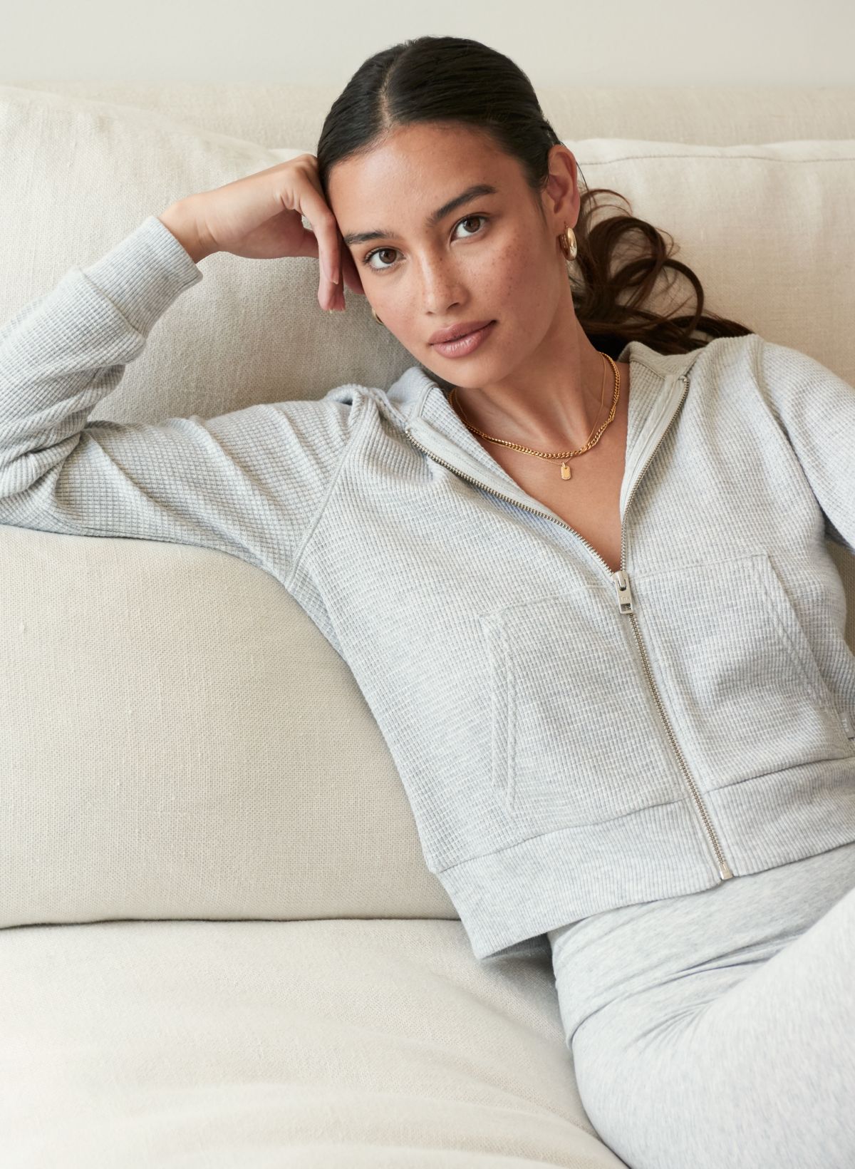 Tna SMITH WAFFLE ZIP HOODIE | Aritzia US