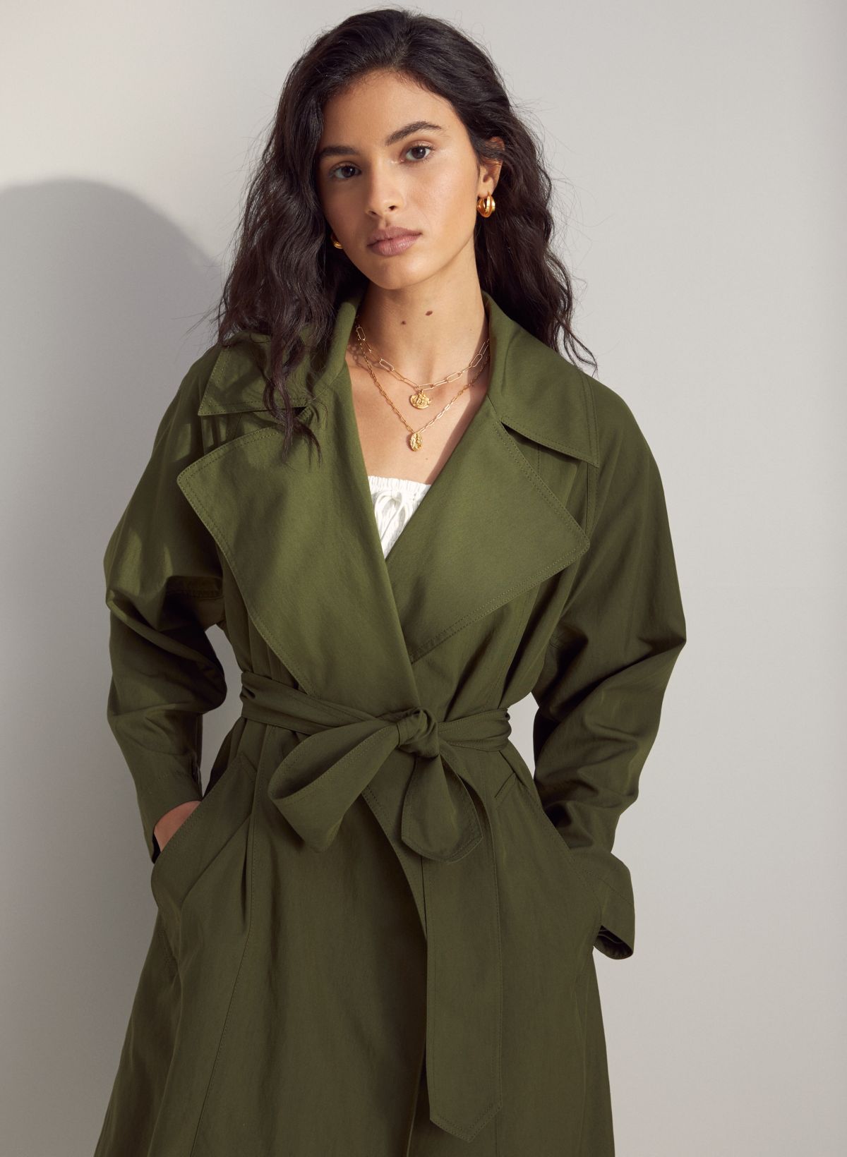 G-Star Belted Trench Jacket Green