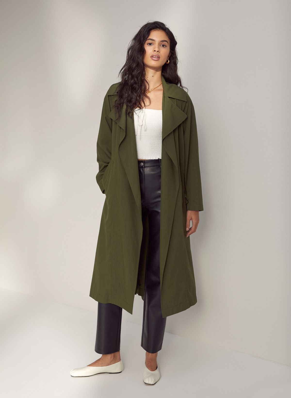 G-Star Belted Trench Jacket Green