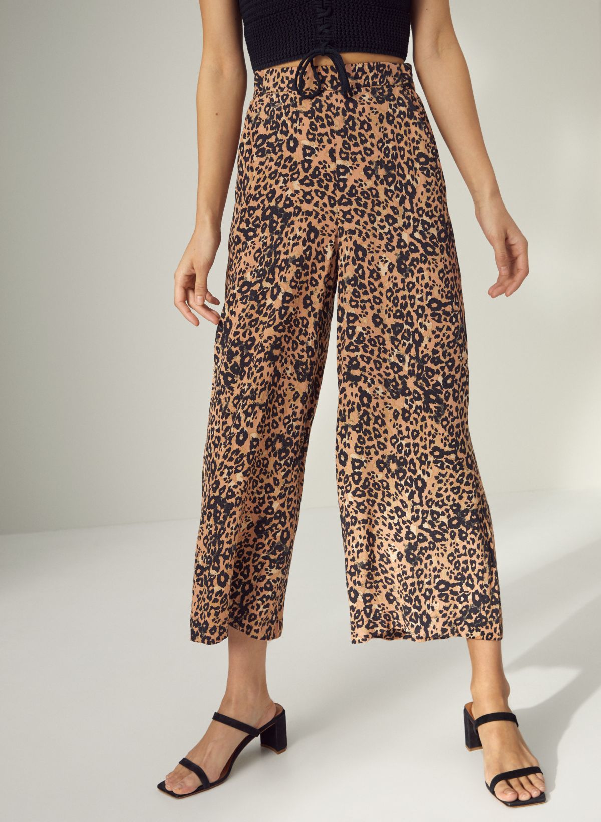 Fiercely Free Tan Leopard Print Wide-Leg Pants