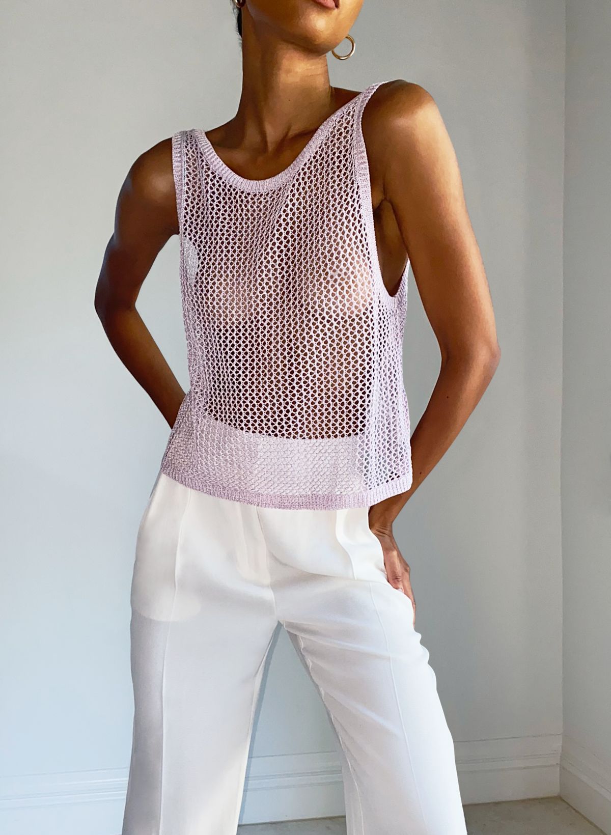 White mesh tank store top