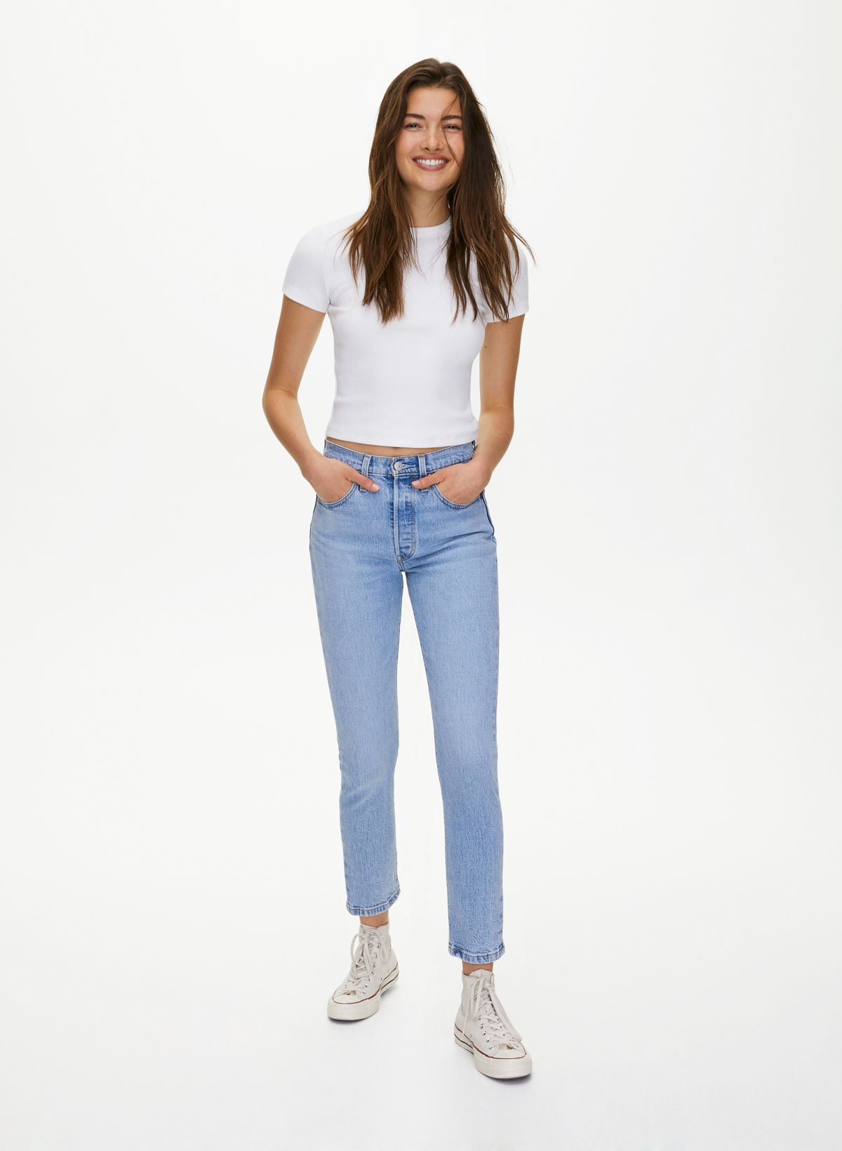 So Seamless Stretch Skinny Jeans - Medium Blue Wash