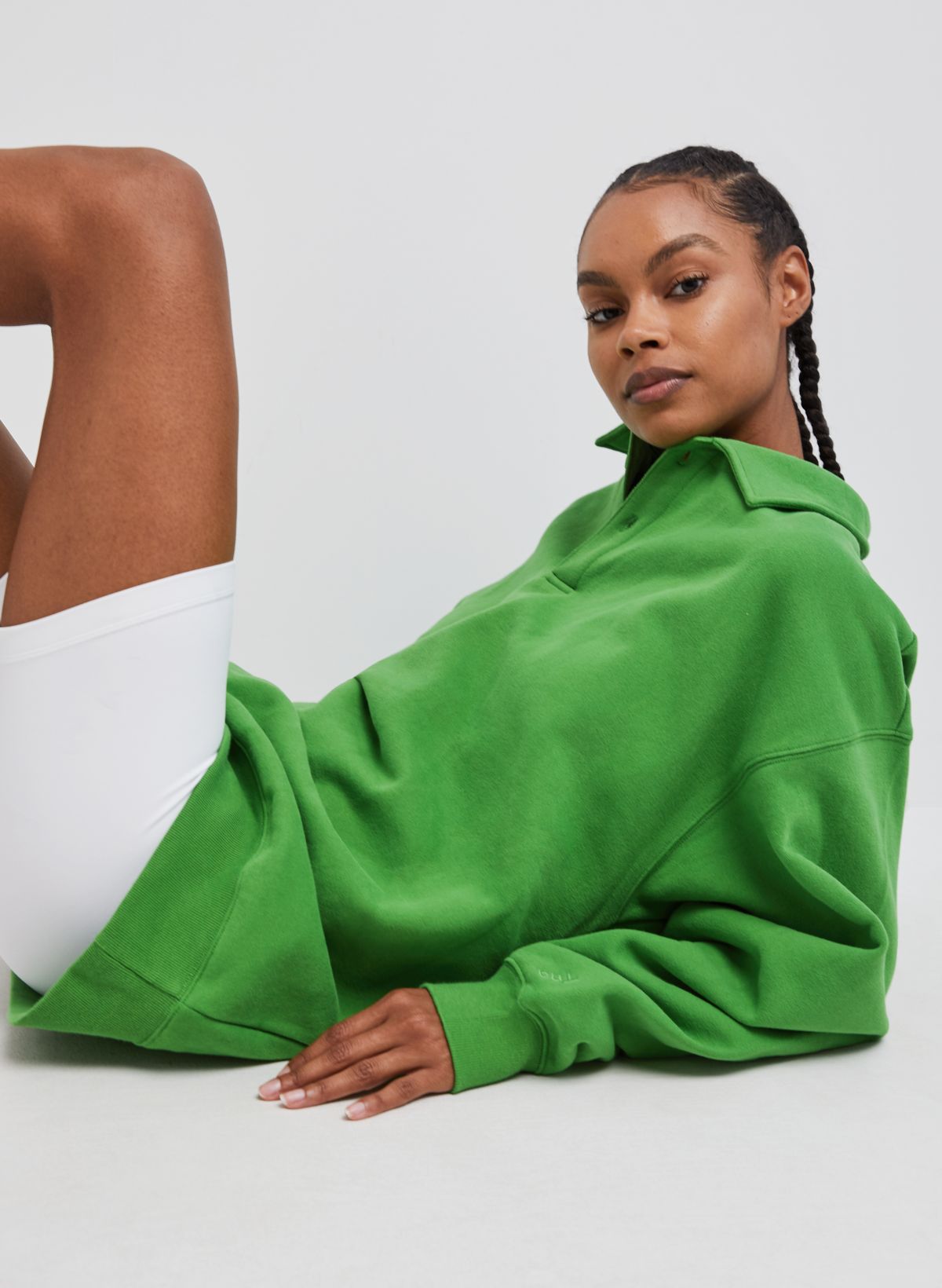 Tna COZY FLEECE BOYFRIEND POLO SWEATSHIRT | Aritzia US