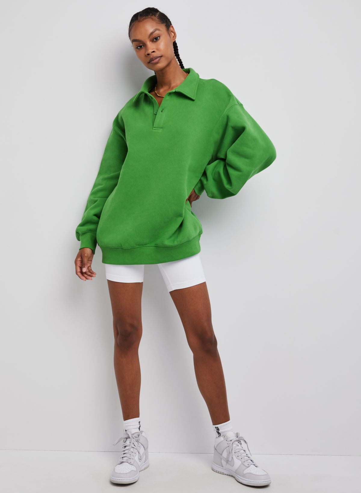Tna COZY FLEECE BOYFRIEND POLO SWEATSHIRT | Aritzia US