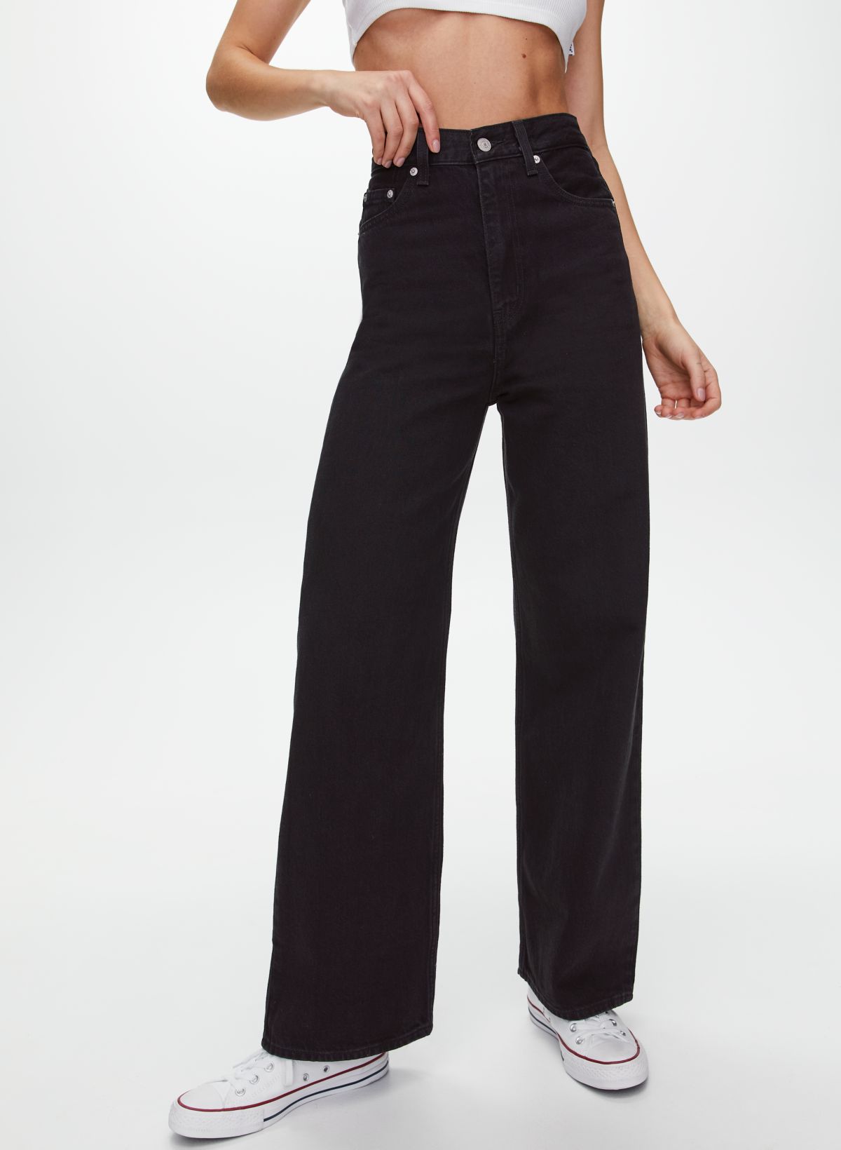 Black high waisted store levis