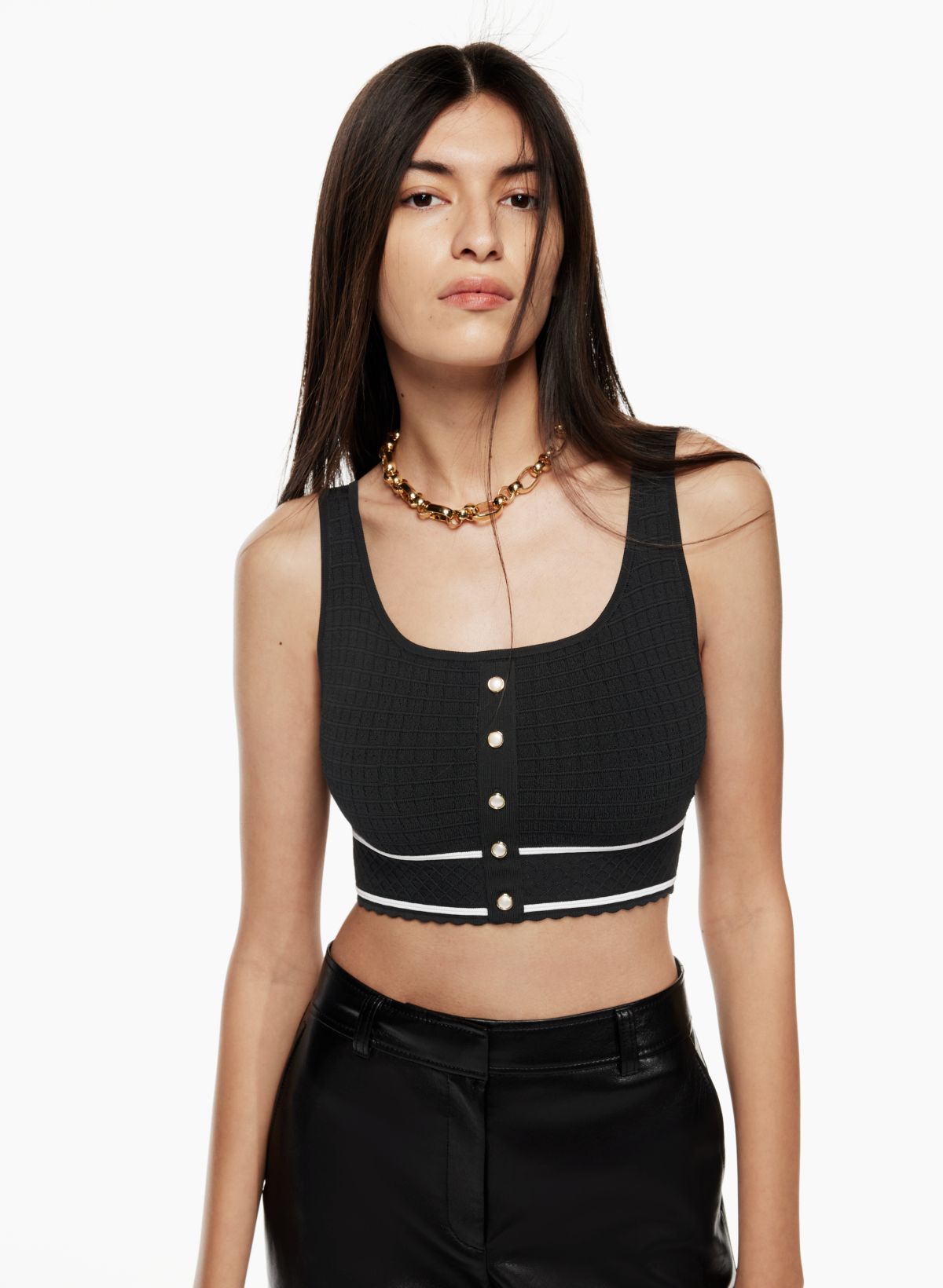 Philadelphia letvægt Egenskab Babaton SCULPT KNIT BUTTON TANK | Aritzia US