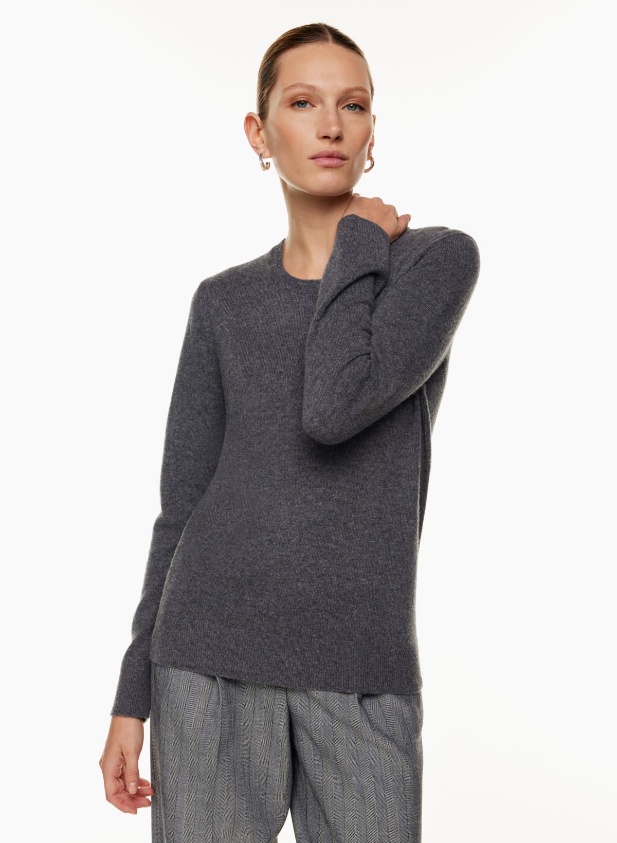 Michelle Cashmere Sweater in Heather Grey