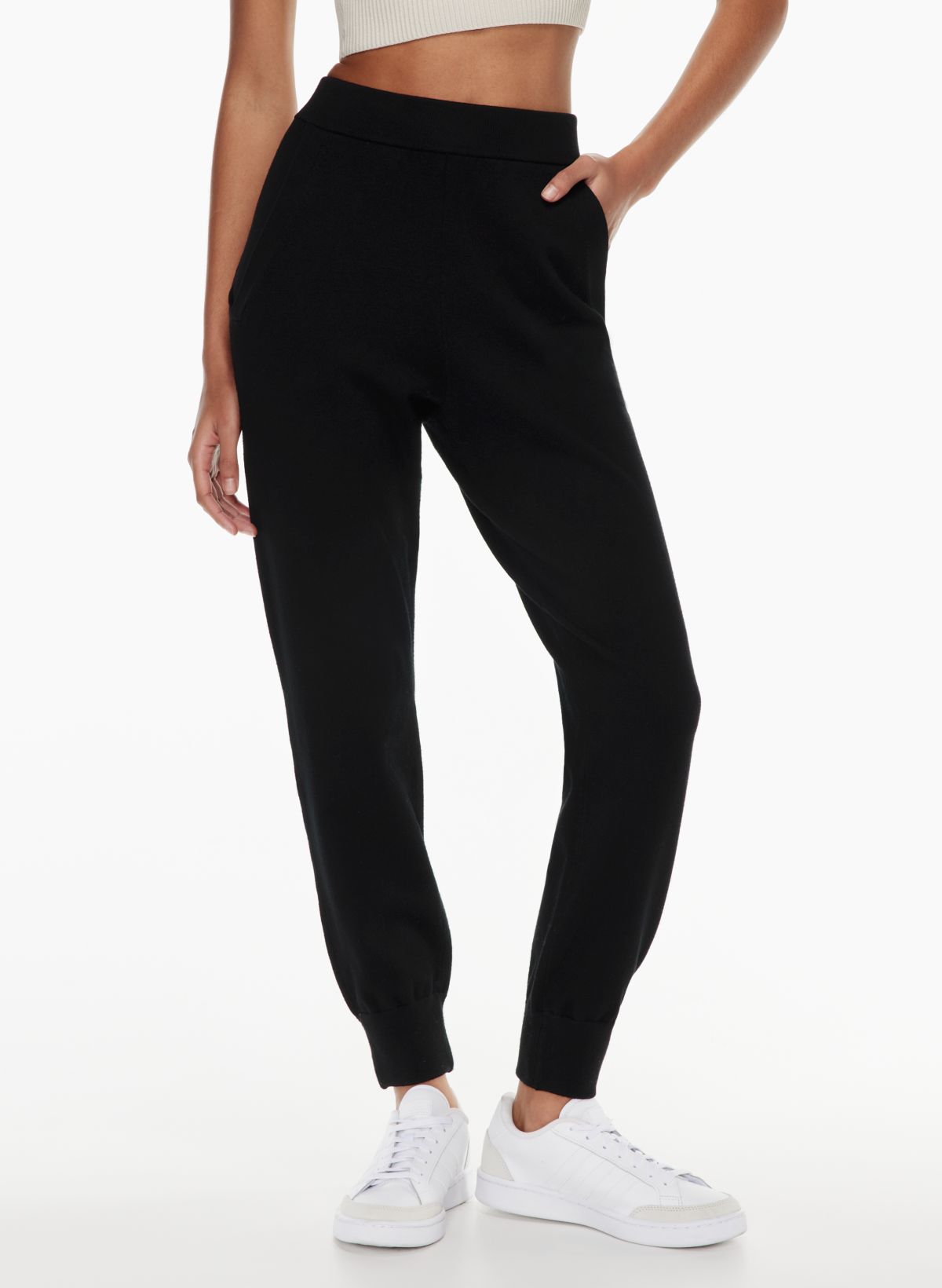 Womens Black High Rise Joggers | Boutique Elise | Katherine