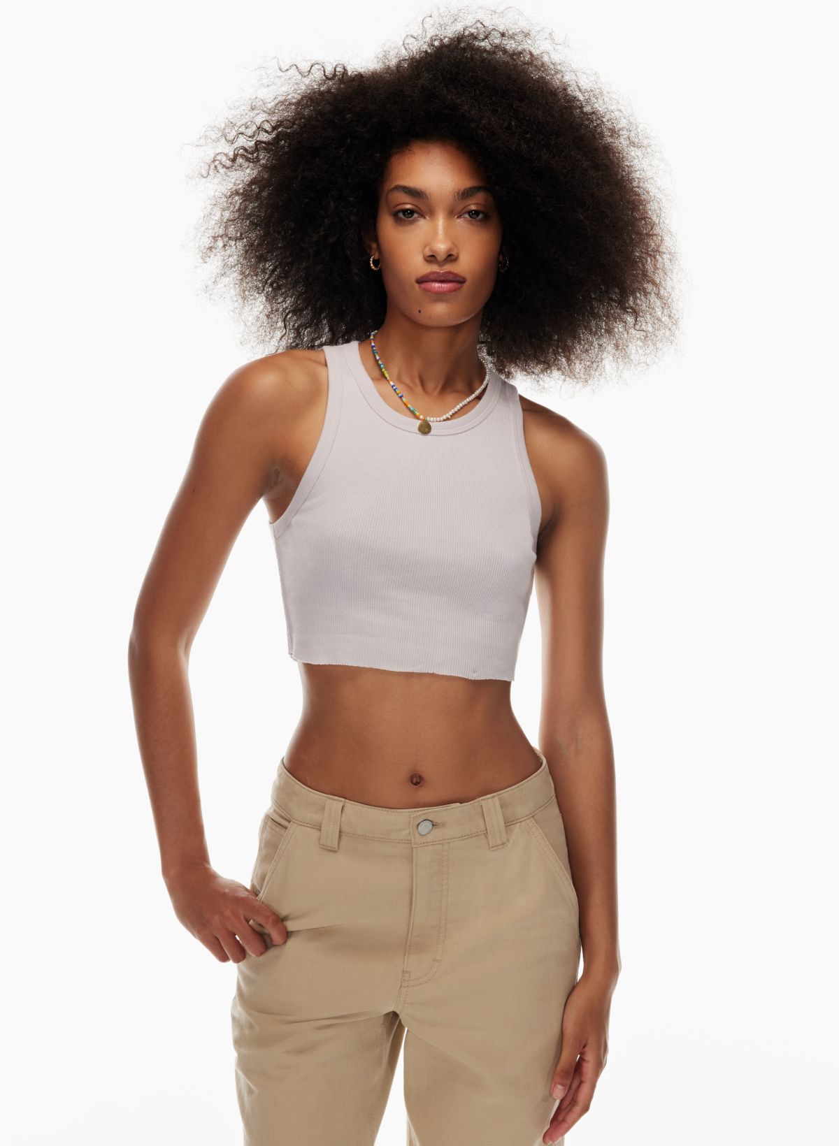 Componeren Situatie lid Tna RIBBED CROPPED RACER TANK | Aritzia US