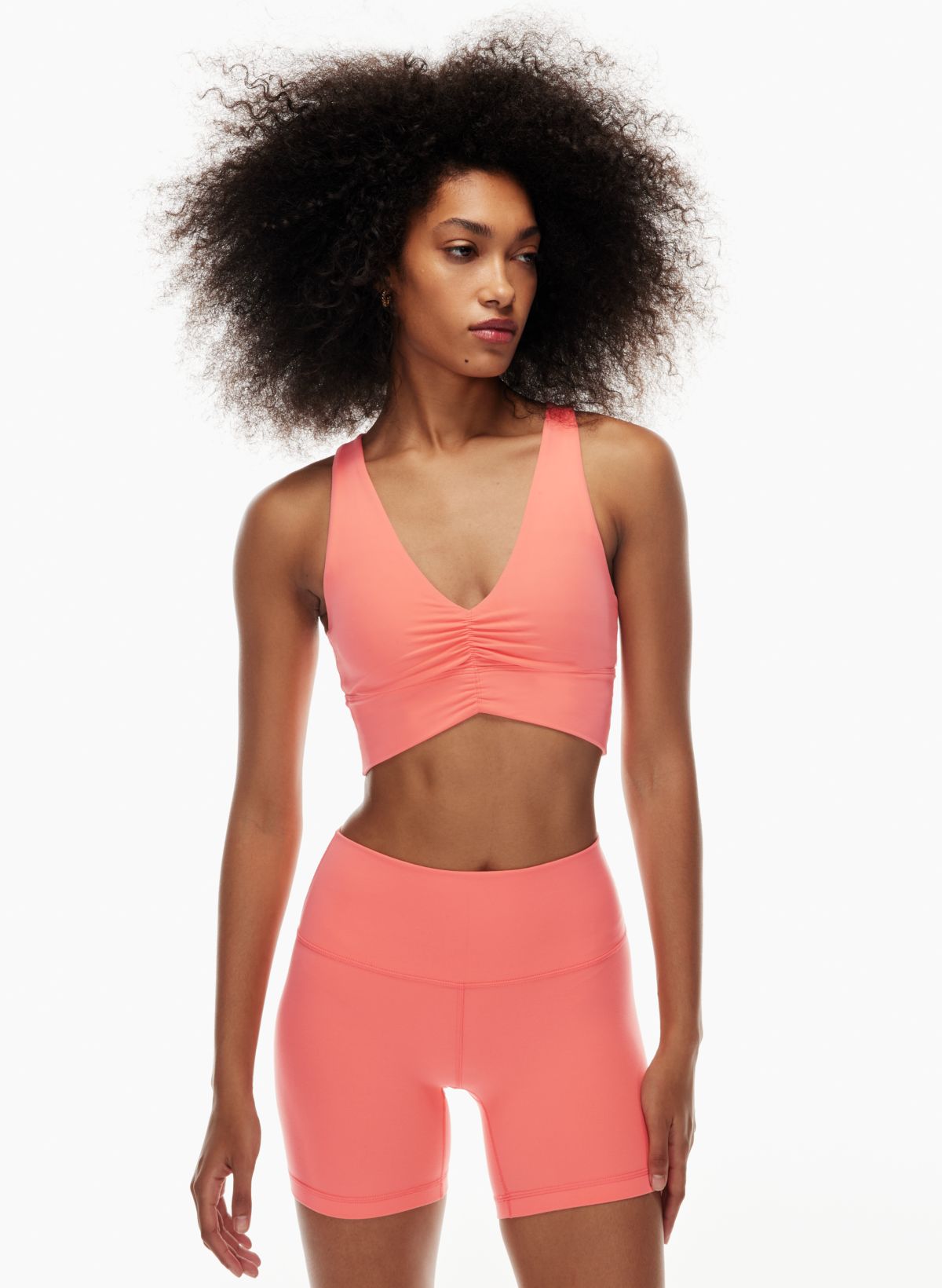 Aritzia TnaBUTTER Volley Sports Bra LIQUEUR ORANGE Small