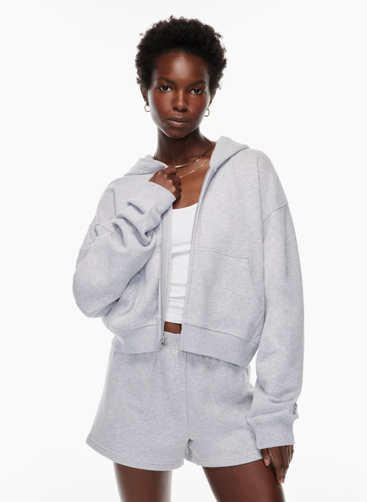 Tna TERRY FLEECE BOYFRIEND BOXY ZIP HOODIE