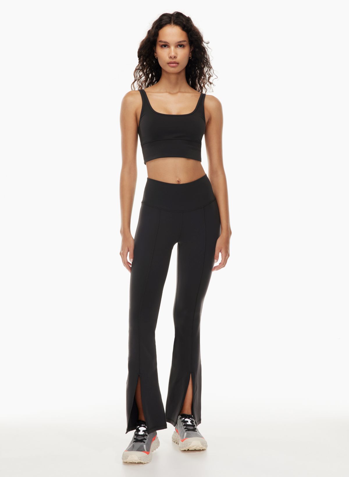 Bp. High Waist Stretch Cotton Flare Leggings In Black Jet