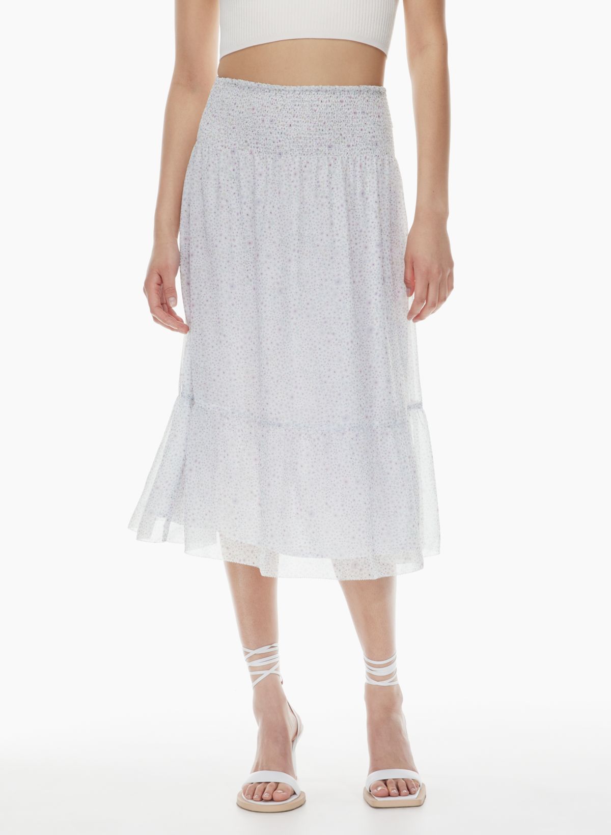 Waterfall Feather Skirt - White L