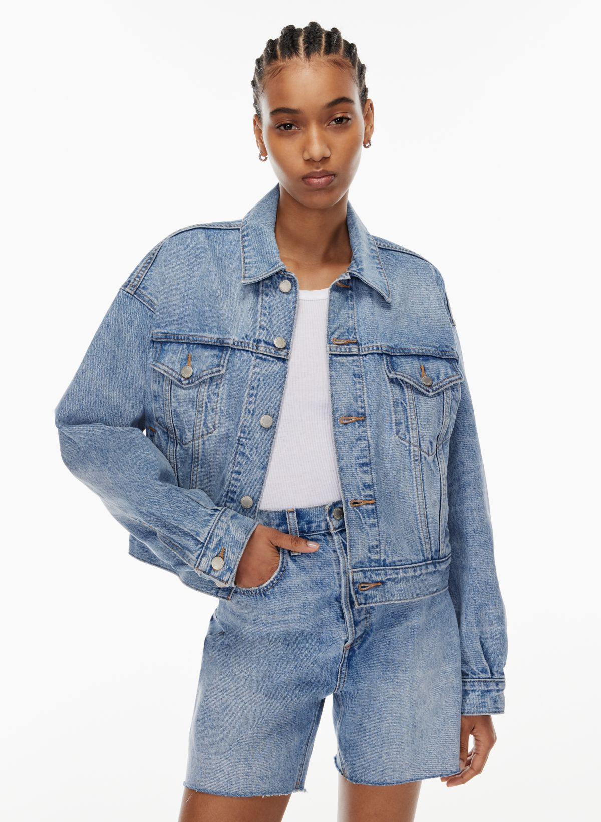 All About The Patch Crop Denim Jacket