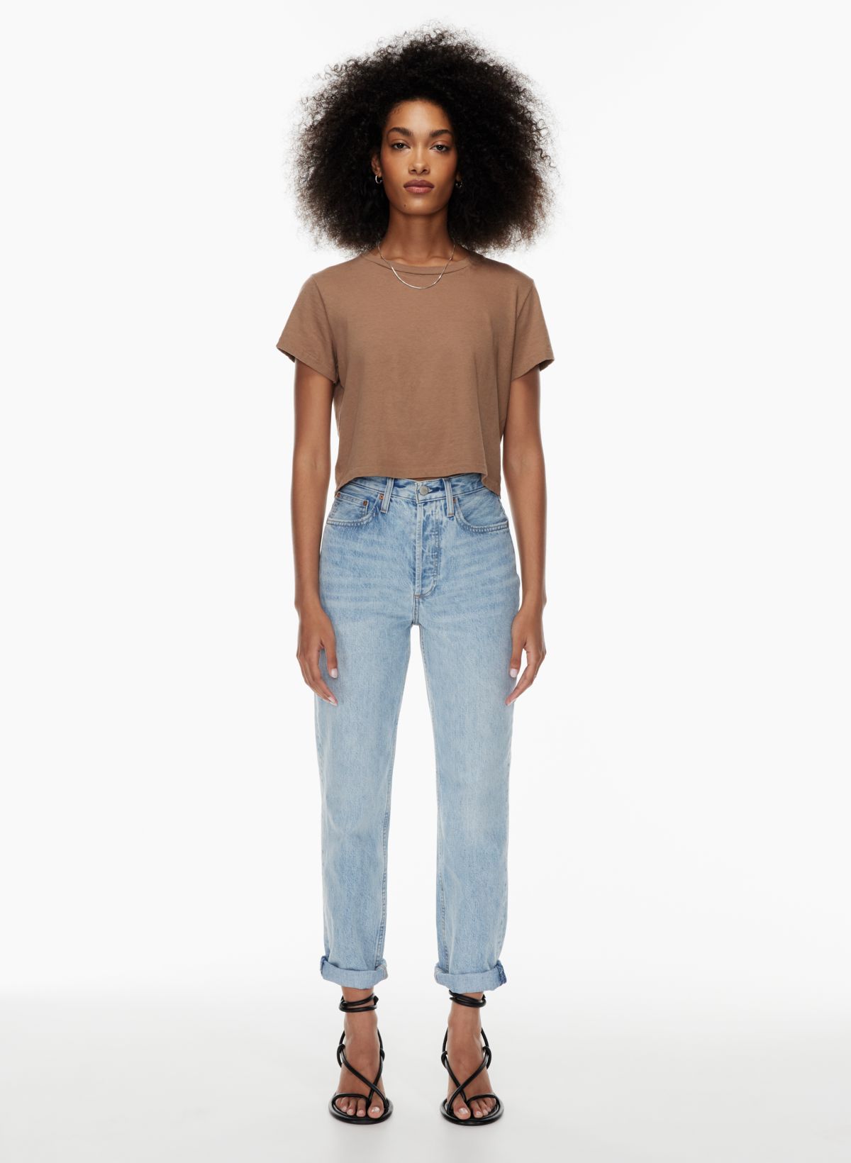 Mid-Rise Boyfriend Loose Jeans