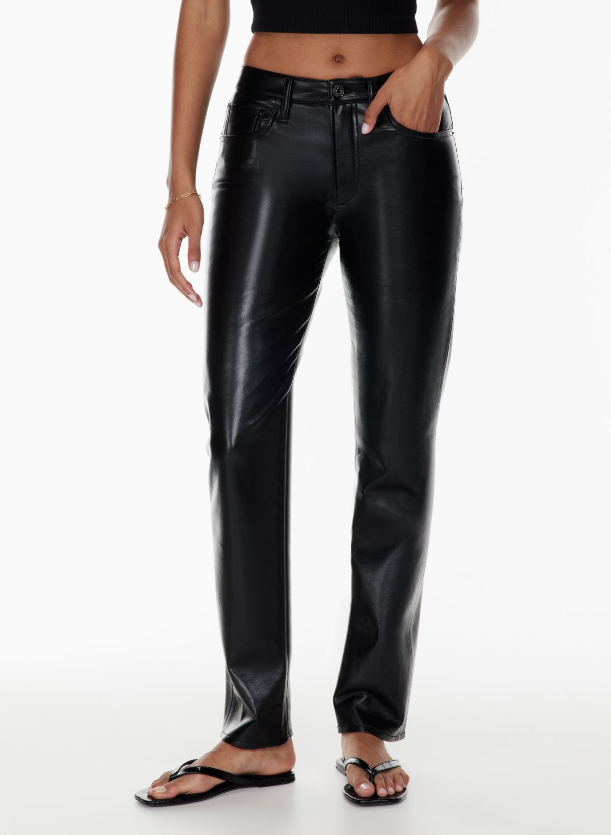 NADDA  Leather Low Rise Pants – LAMARQUE