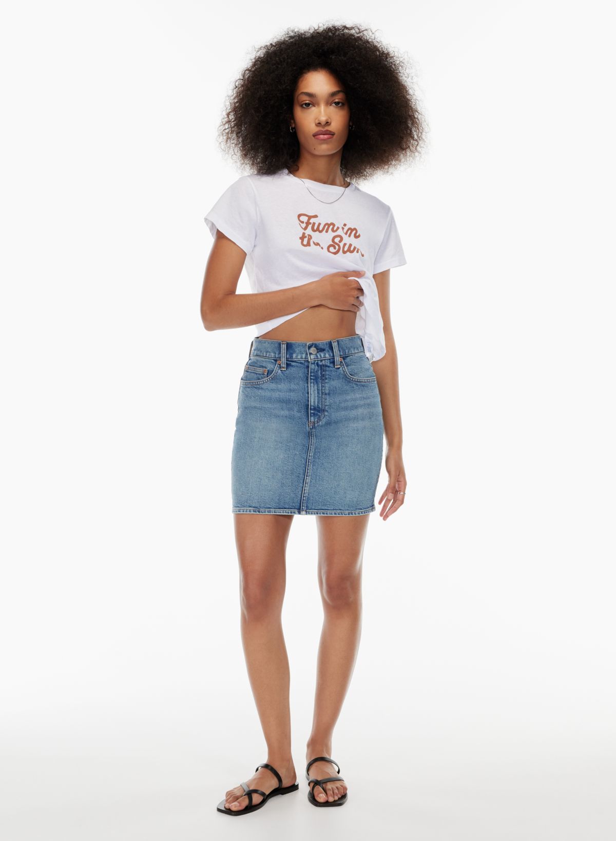 Denim Forum THE PIN-UP DENIM SKIRT | Aritzia US