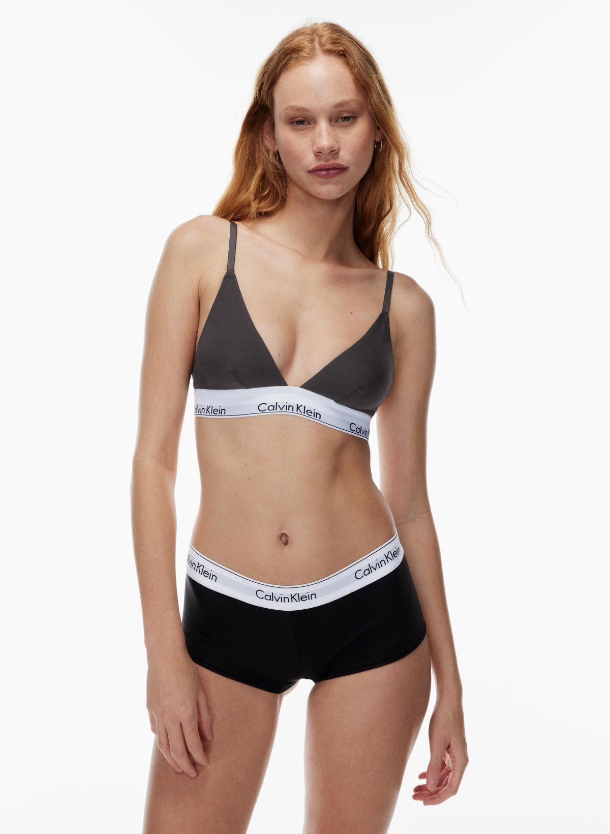Calvin Klein Women's Modern Cotton Bralette and Bikini Set, White, X-Small