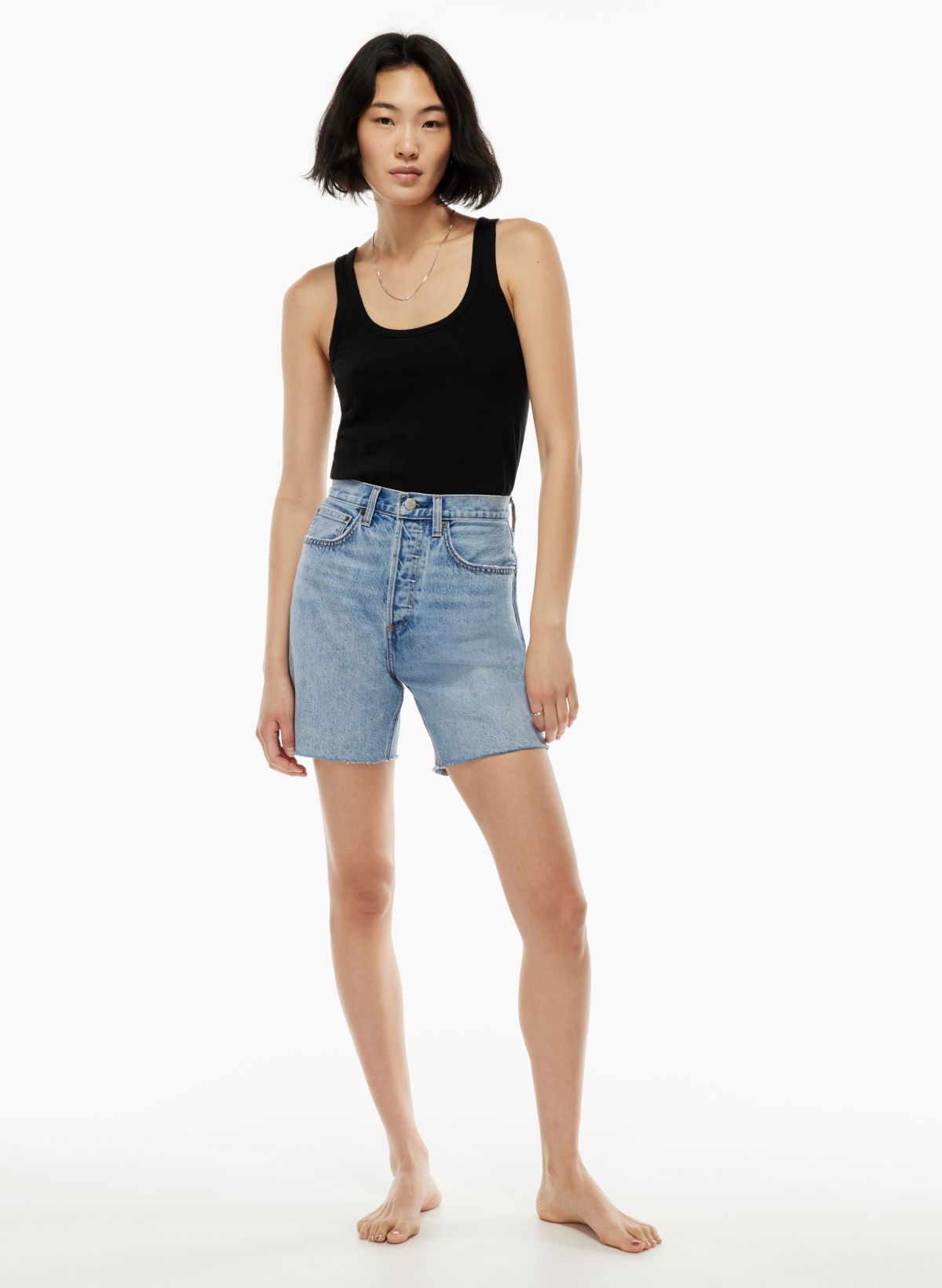 Denim Forum THE JONI LOOSE MID THIGH SHORT