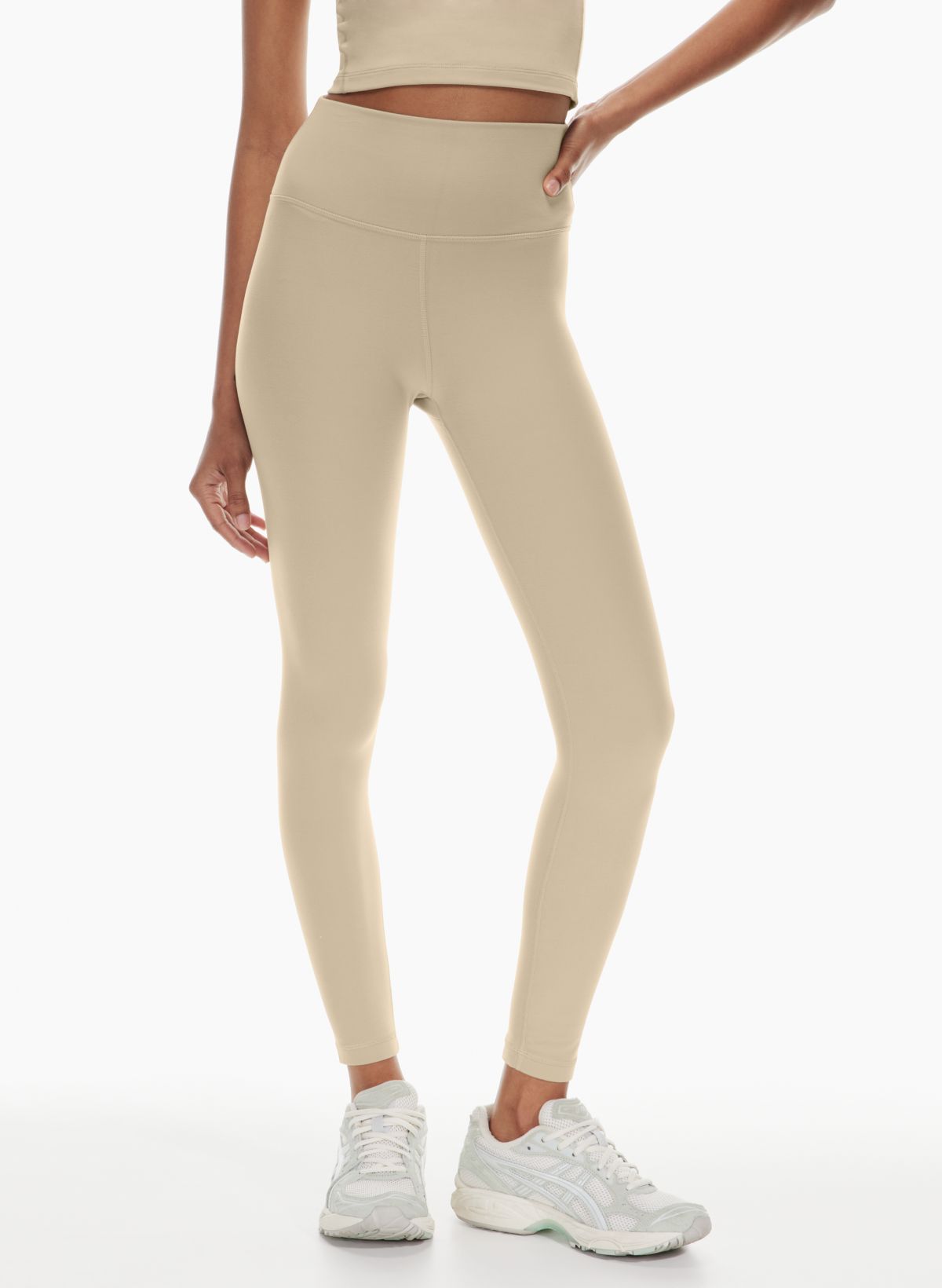AnyBody Washed Ribbed Leggings with Cinched Detail Dark Taupe XL