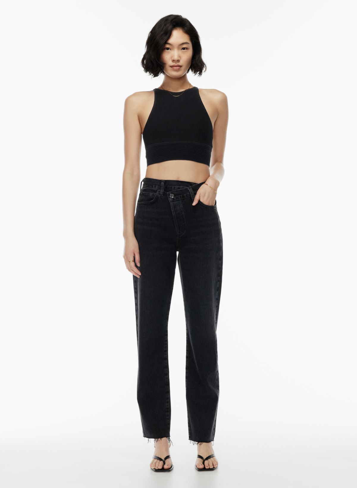 Reese Criss Cross Waist 90s Skinny Jeans