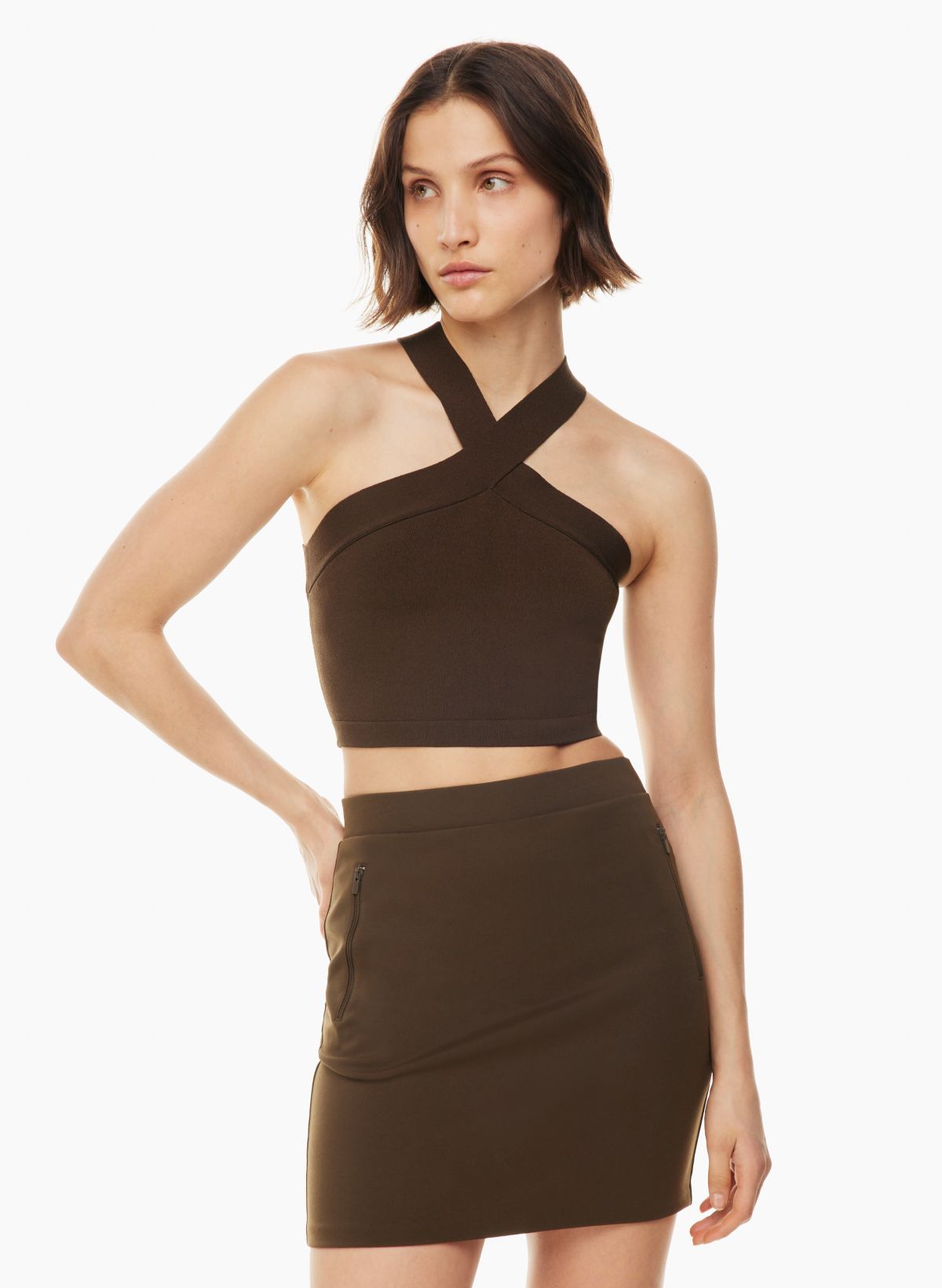 Babaton SCULPT KNIT CRISS CROSS CROPPED TANK