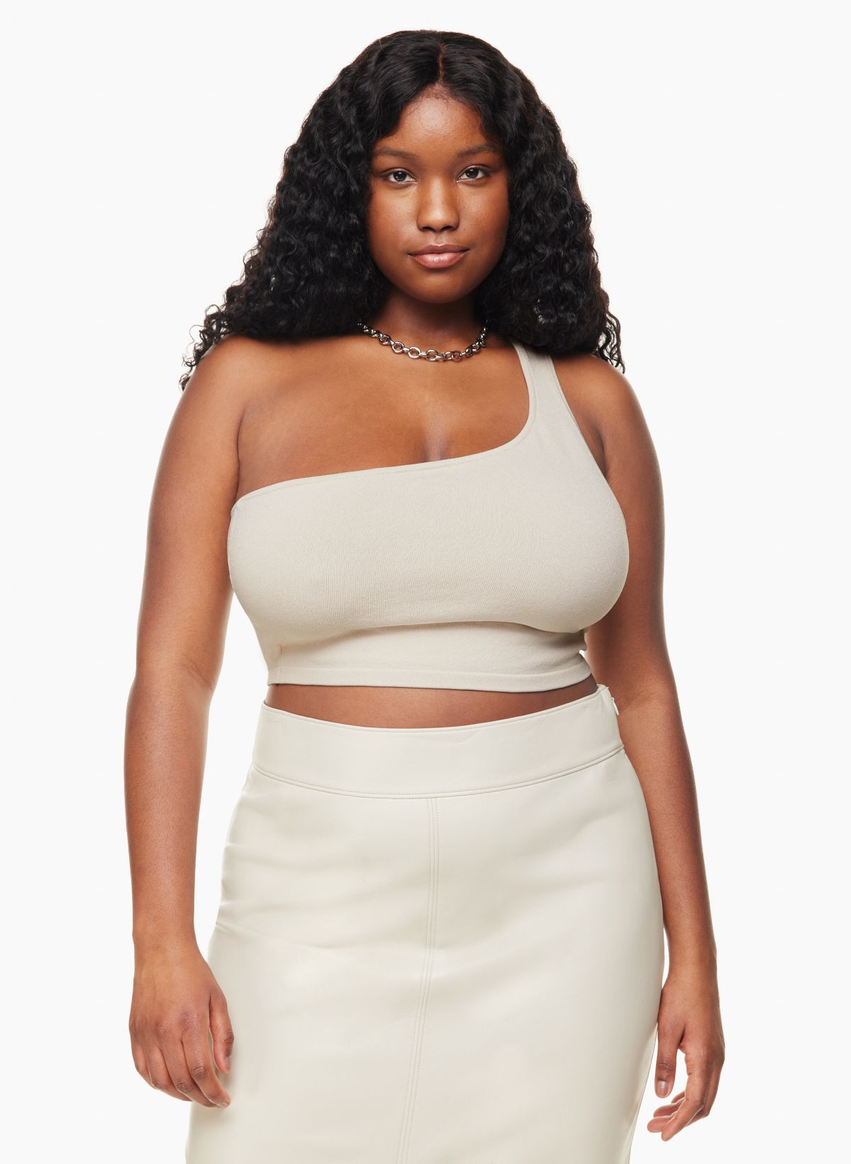 Babaton SCULPT KNIT ONE SHOULDER CROPPED TANK Aritzia US