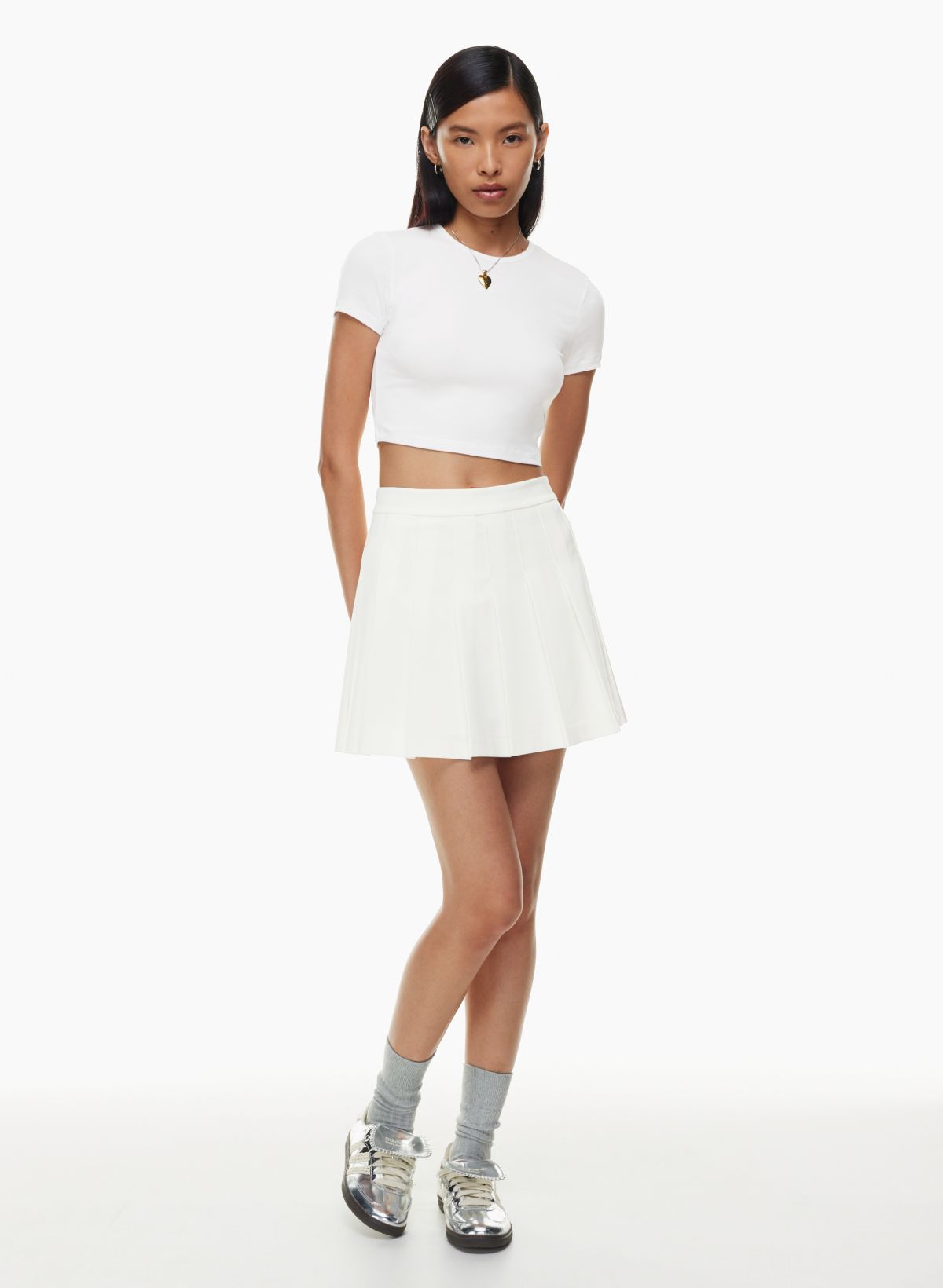 Genevieve Wool Check A Line Skirt