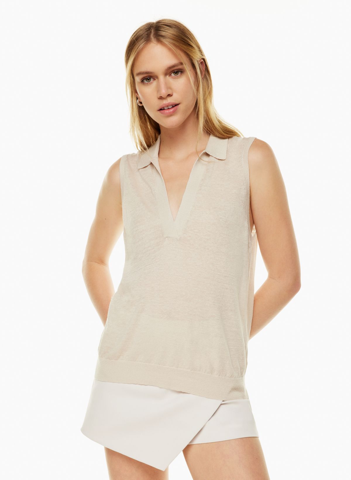 Babaton REVERE LINEN SWEATER VEST | Aritzia CA