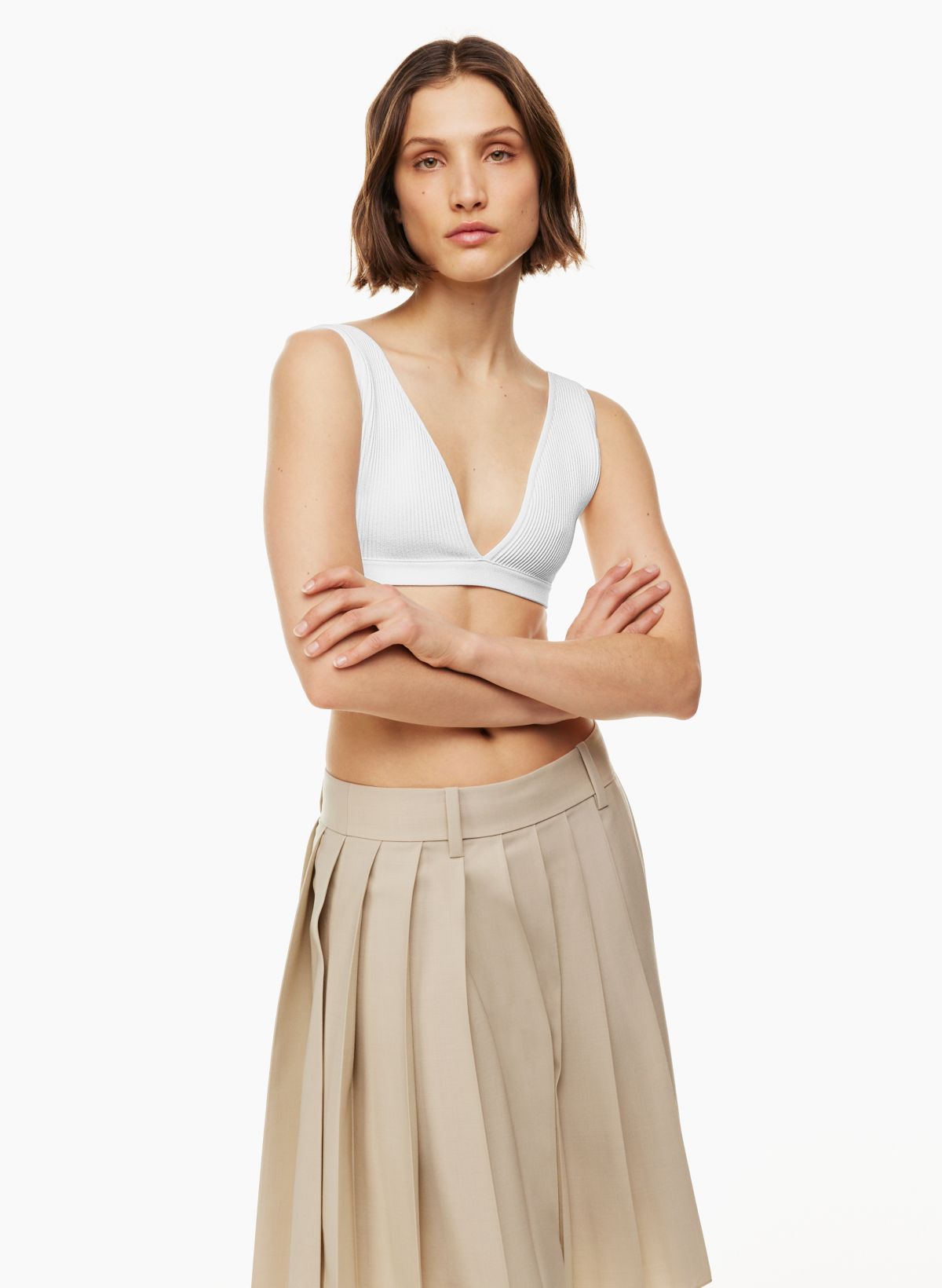 Aritzia Babaton deep taupe sculpt knit bra size medium - $37 New With Tags  - From Elizabeth