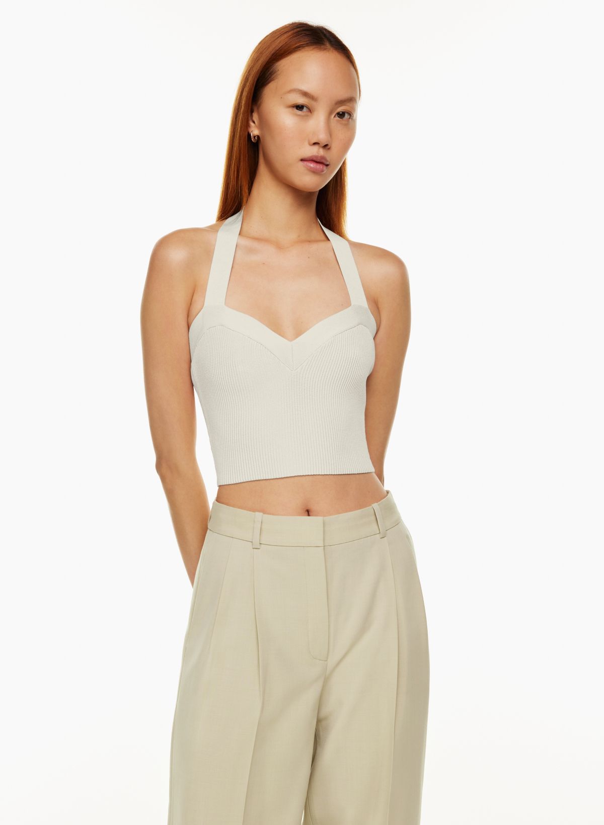 sculpt knit backless halter top