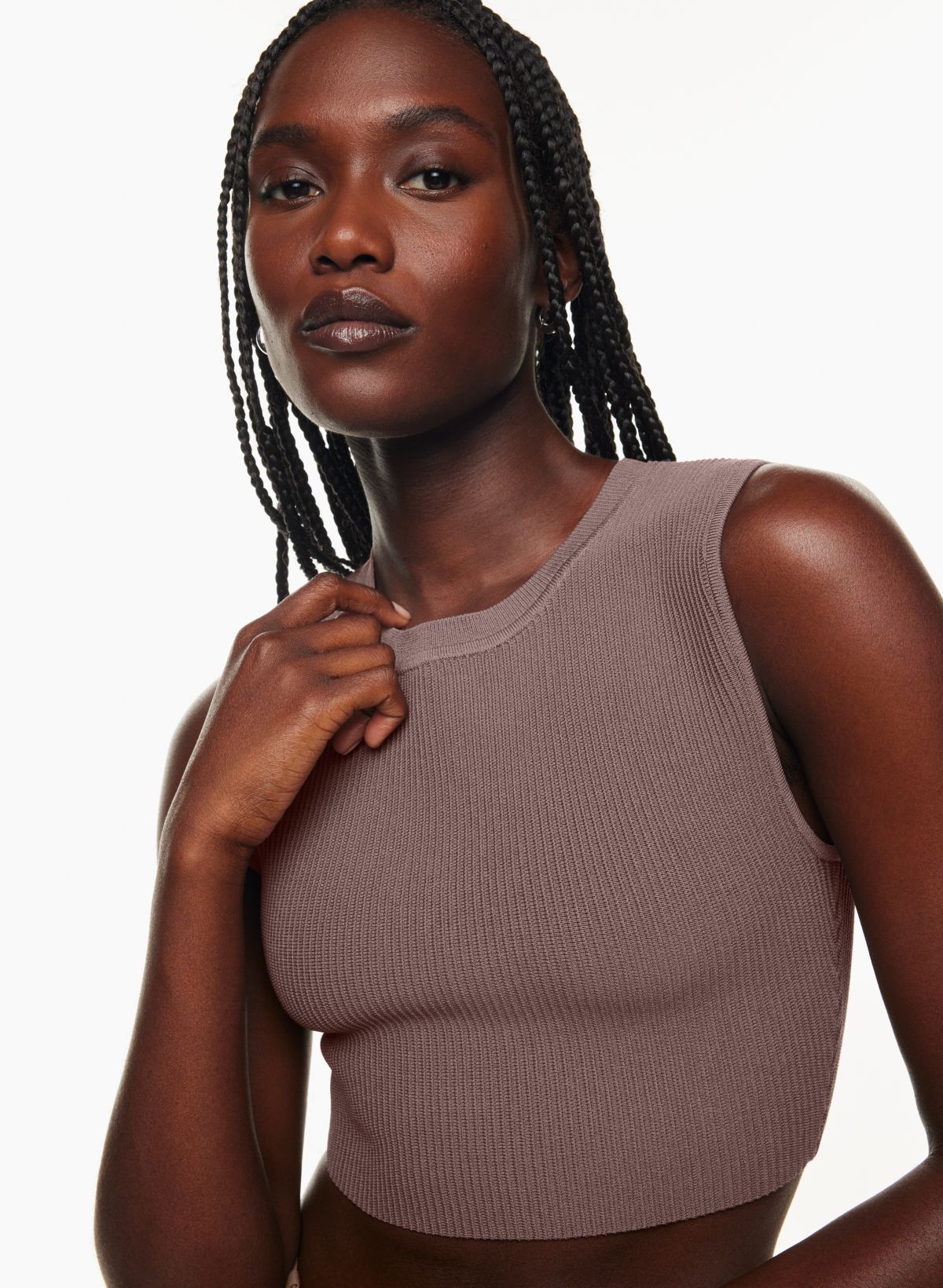 Babaton SCULPT KNIT MUSCLE CROPPED TANK | Aritzia US