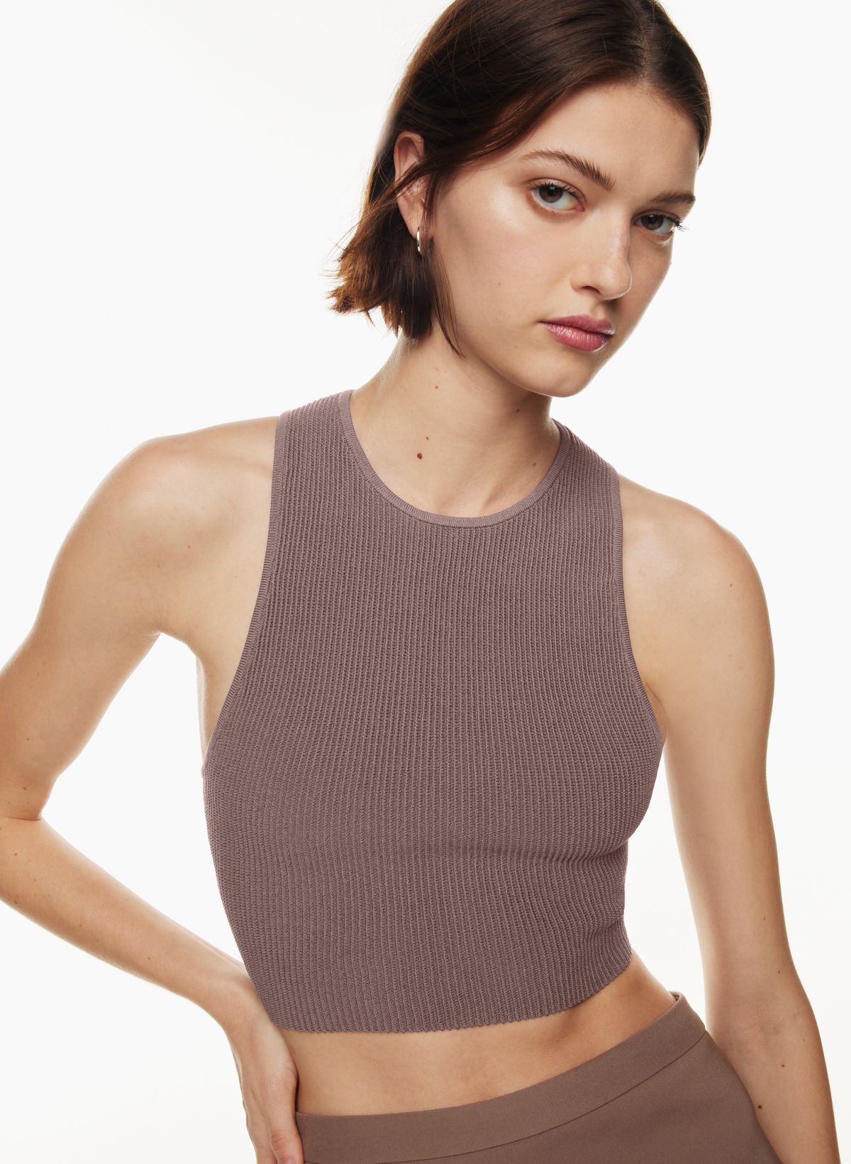 sculpt knit racer cropped tank