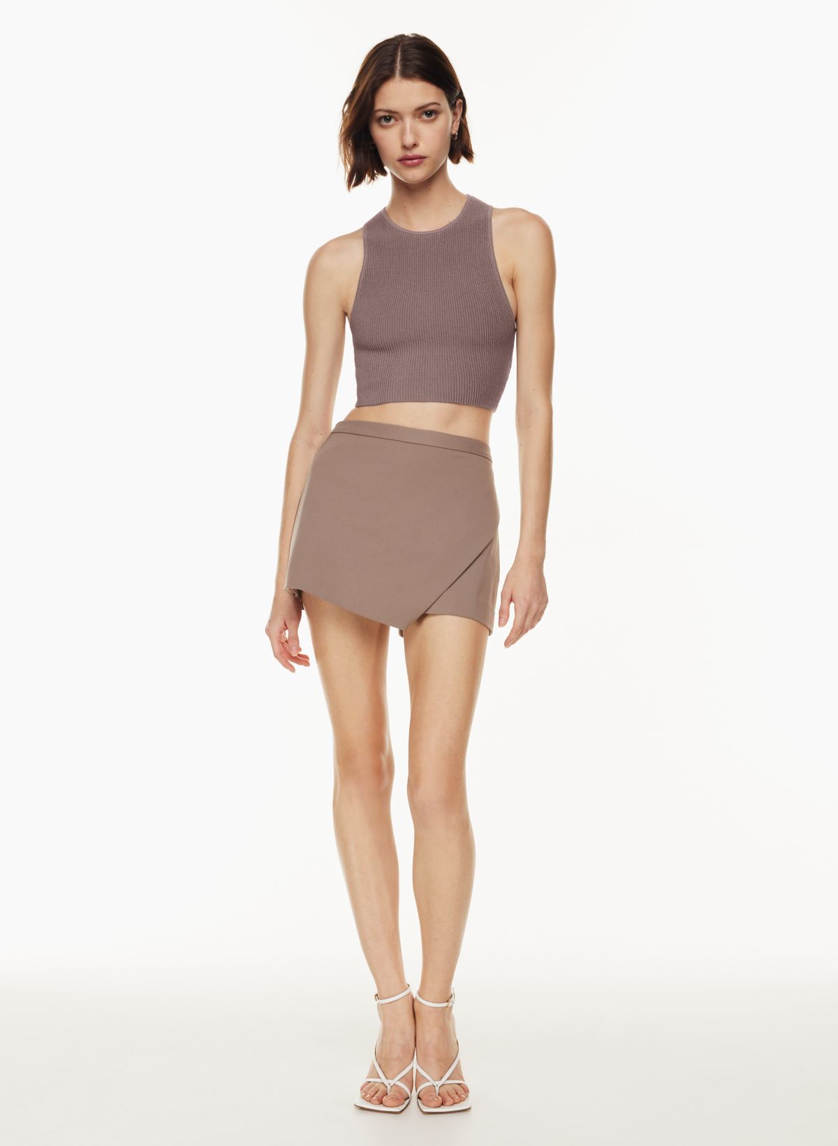 Aritzia Babaton Sculpt Knit Criss Cross Cropped Tank Top, Matte