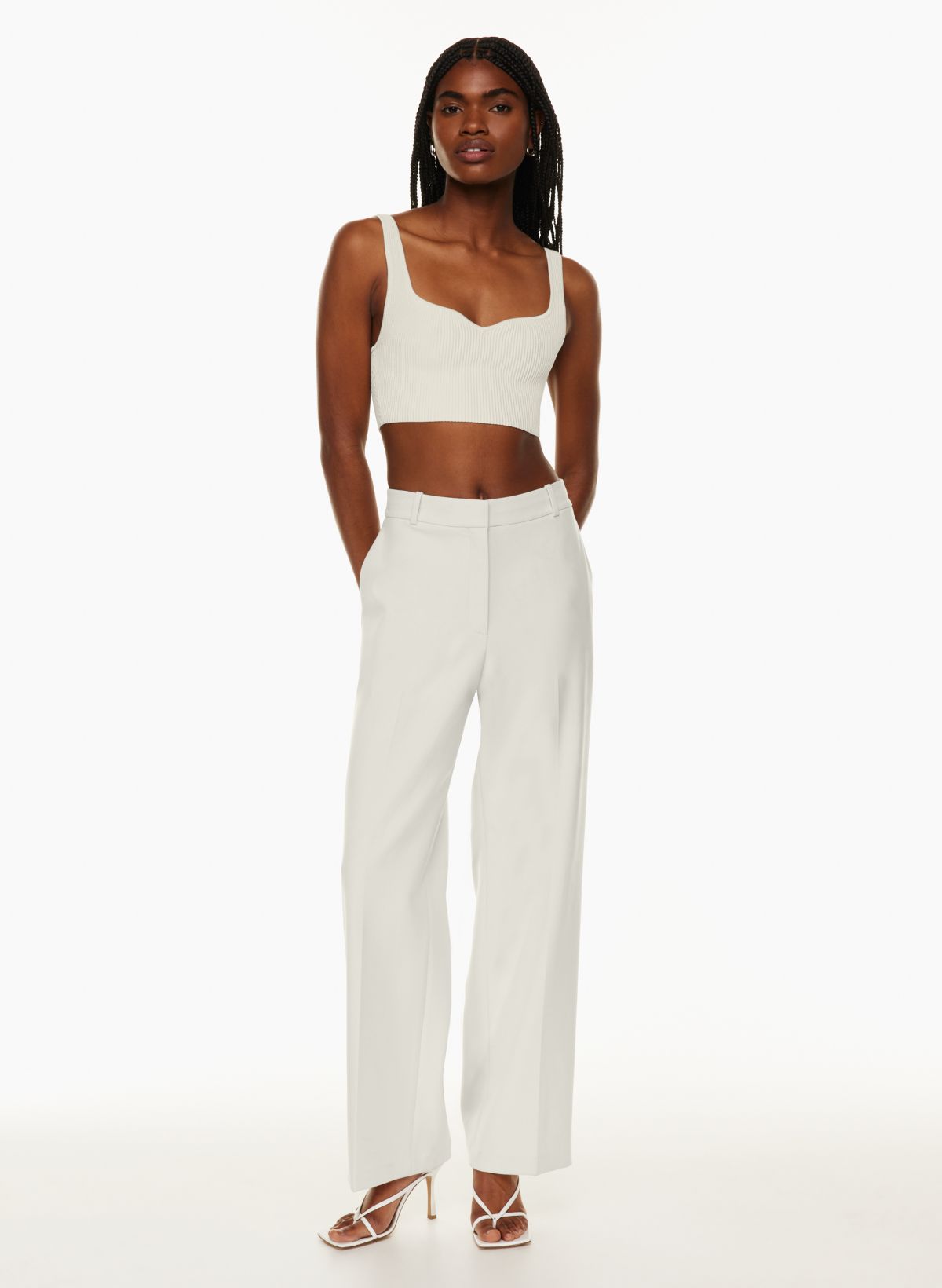 Tie Front Pants in size 10 (short length), Vin Gris and Sculpt Knit  Backless Halter Top in Fluent Taupe, size Small : r/Aritzia