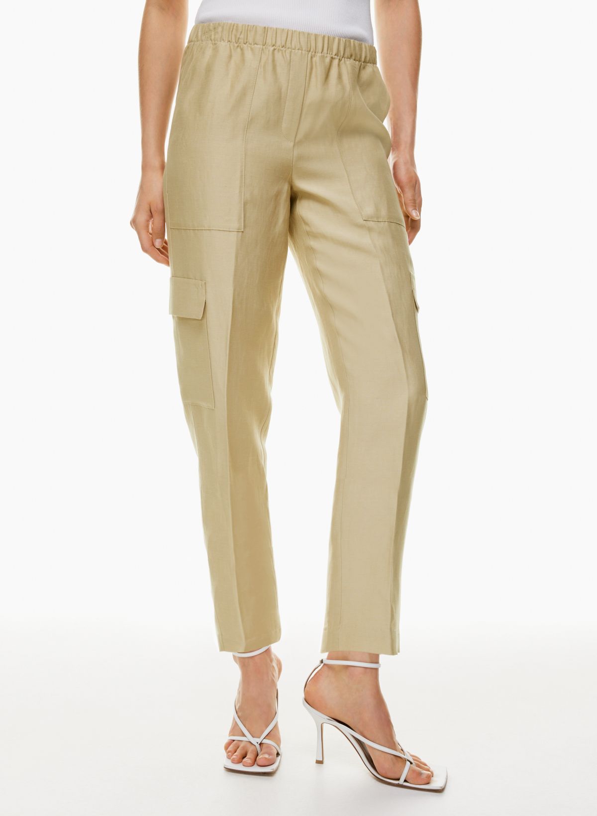 Check Cotton Trousers in Archive beige - Women